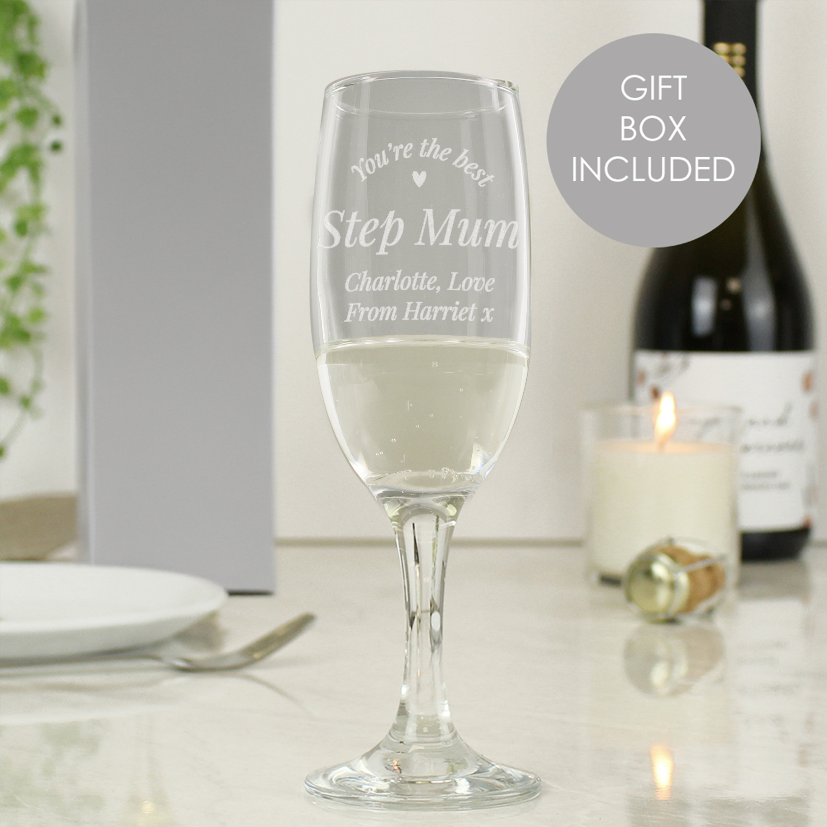 Personalised 'You're The Best' Flute Glass