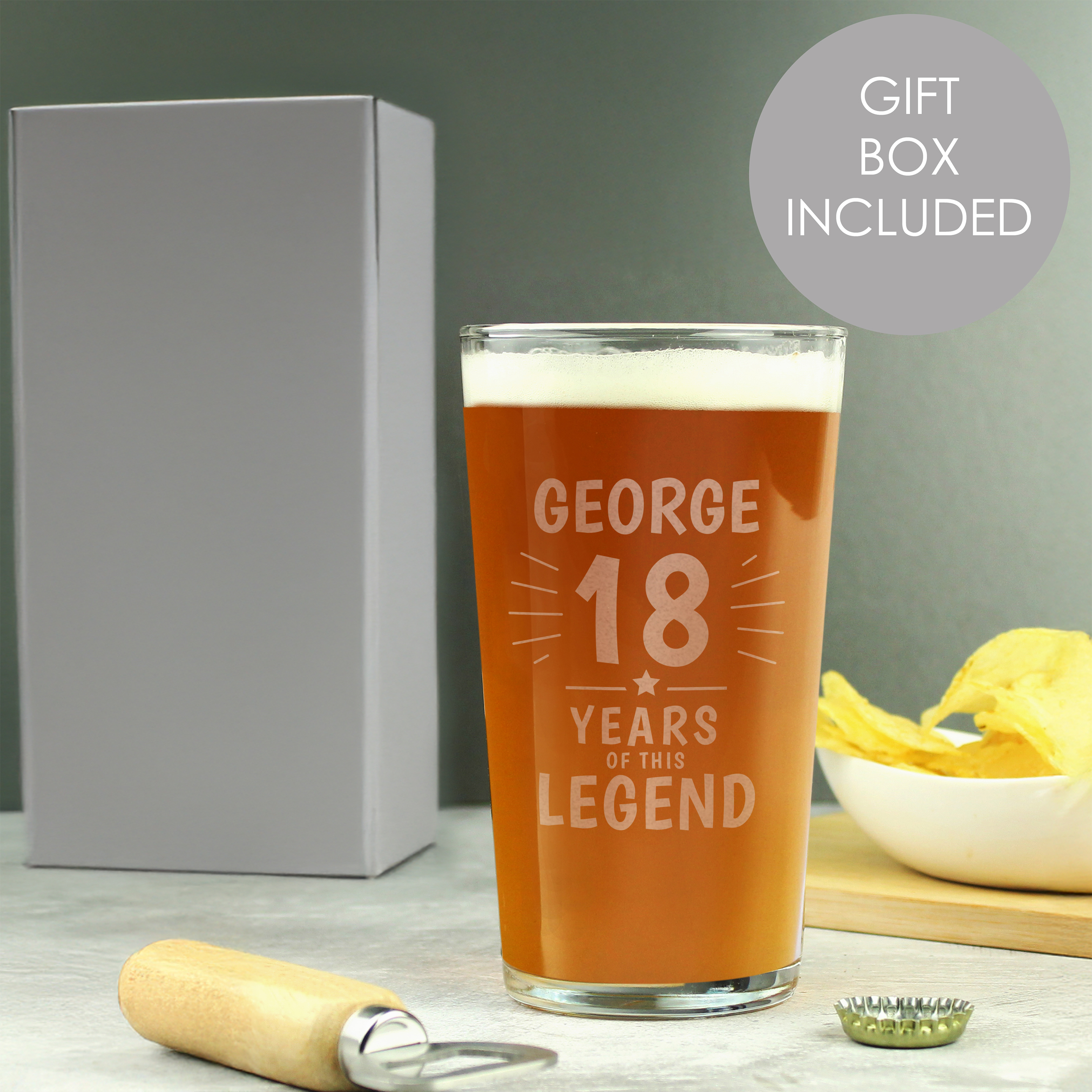 Personalised Birthday Pint Glass | Years of This Legend