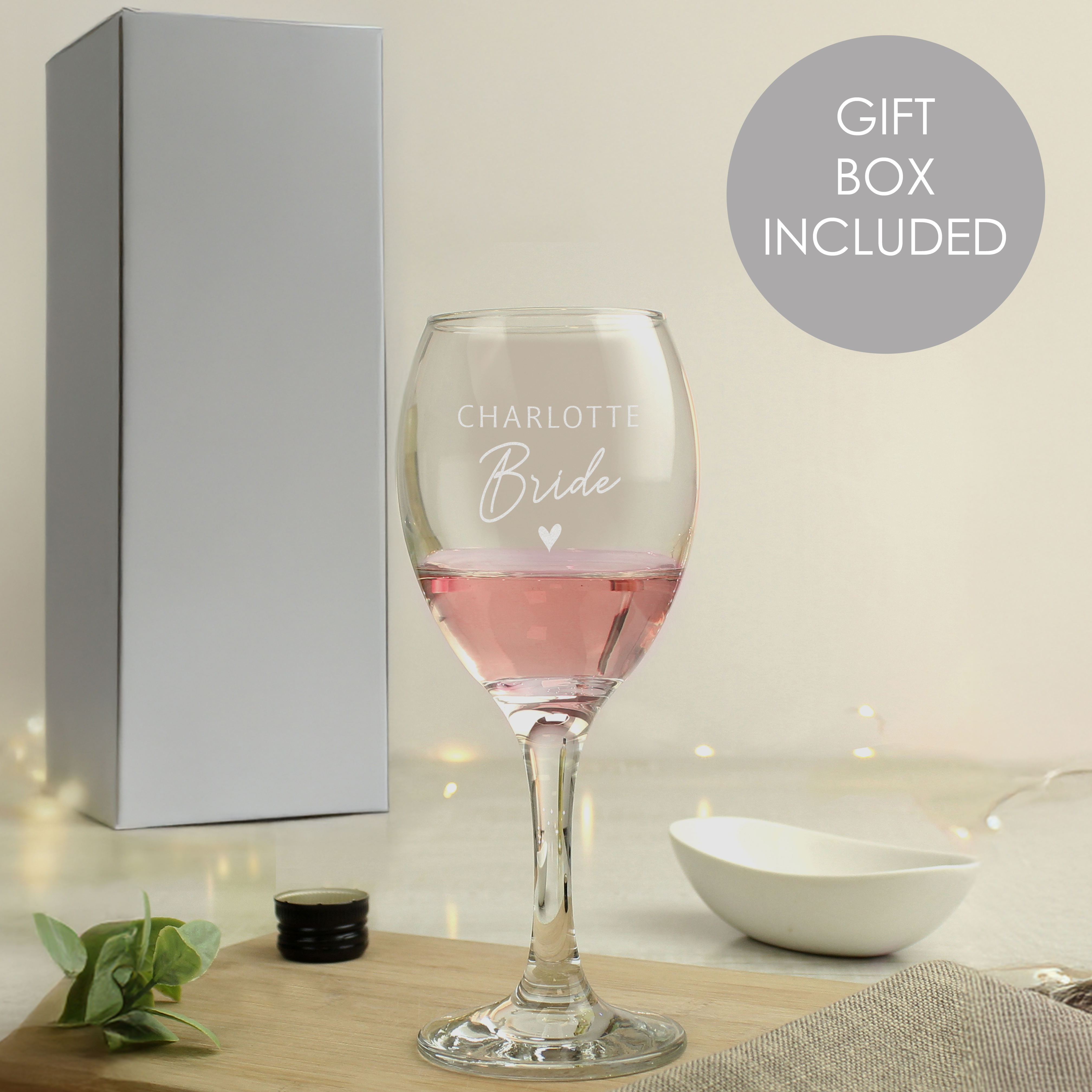 Personalised Bride Wine Glass - Wedding & Hen Party Gift