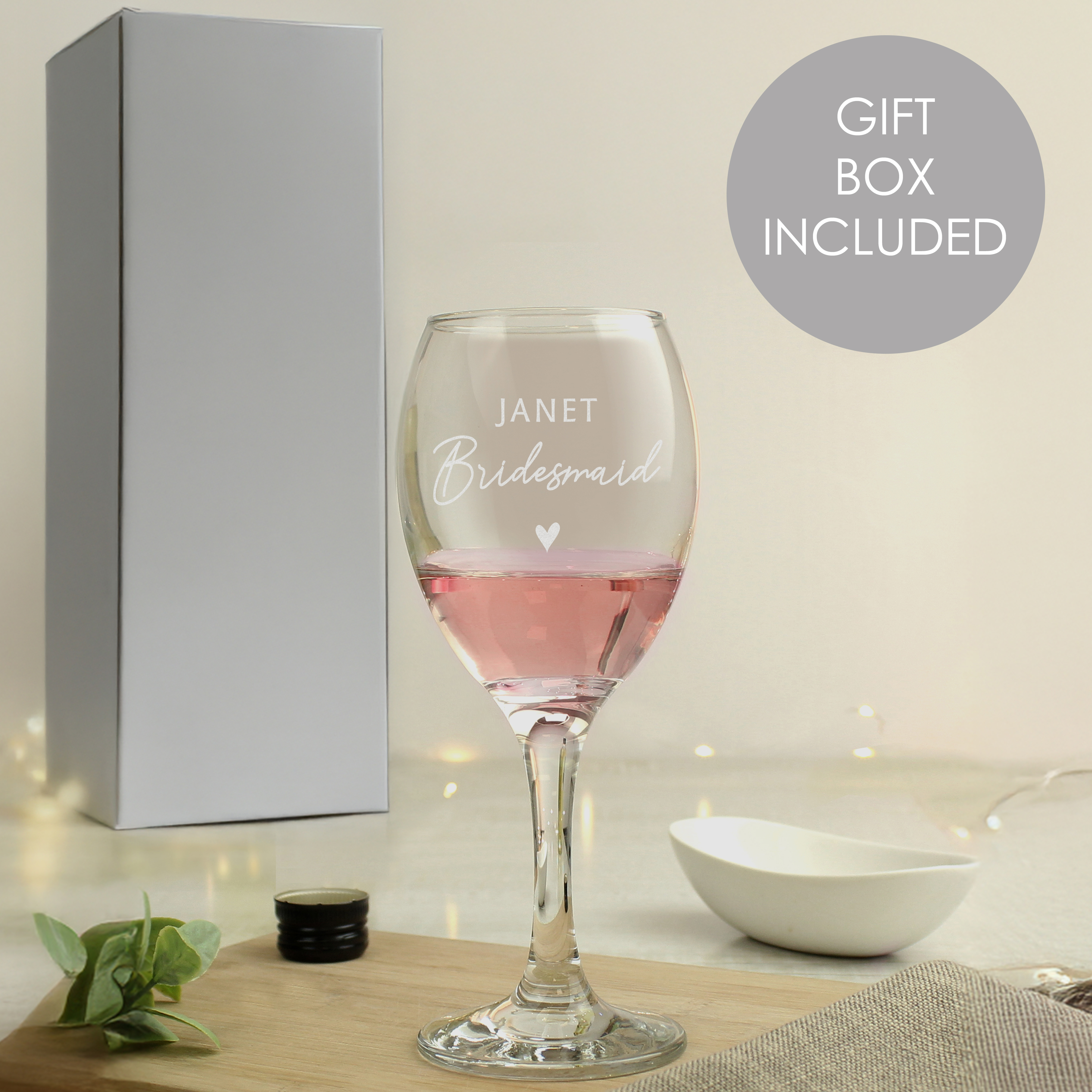Personalised Bridesmaid Wine Glass - Wedding & Hen Party Gift