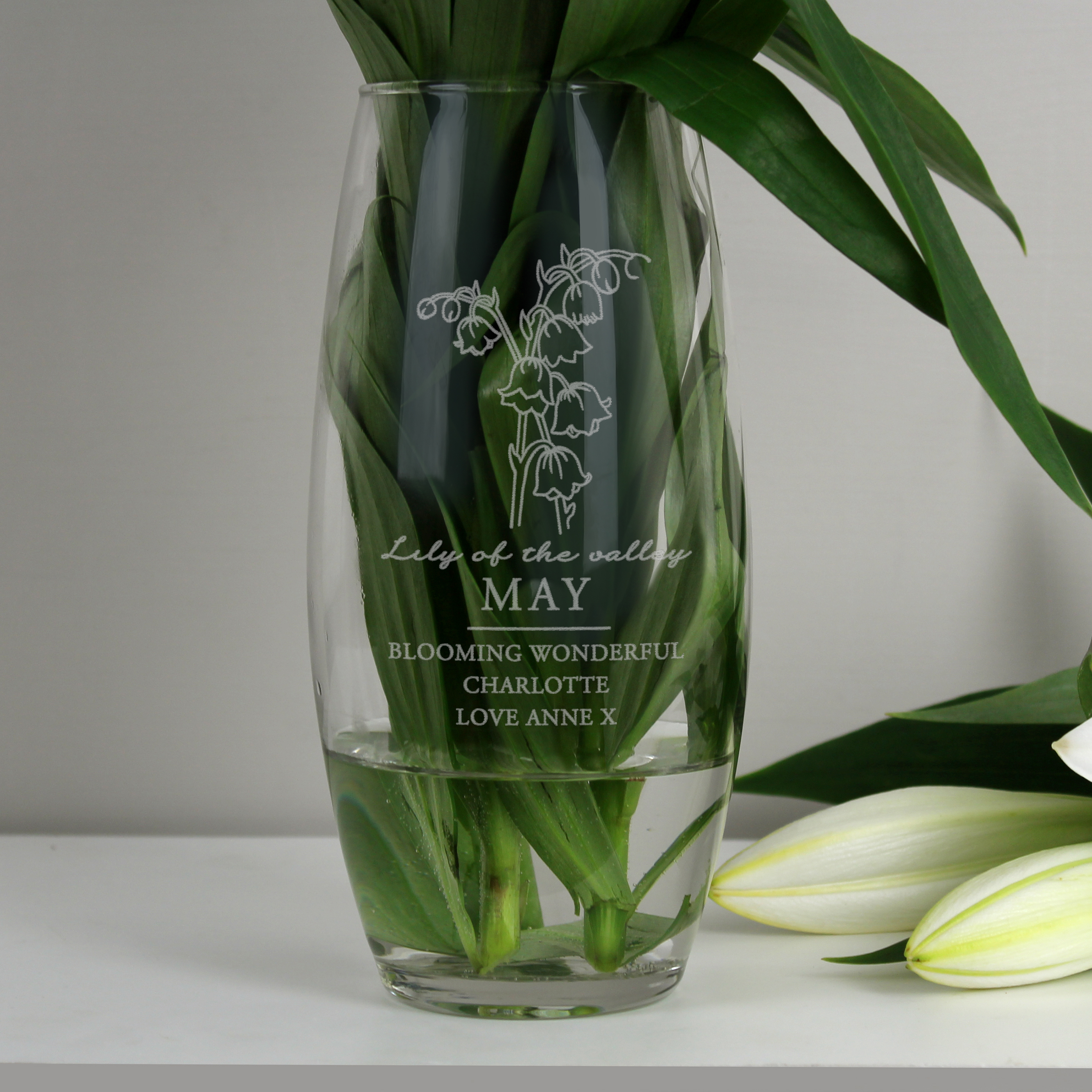 Personalised May Birth Flower Bullet Vase | Custom Gift
