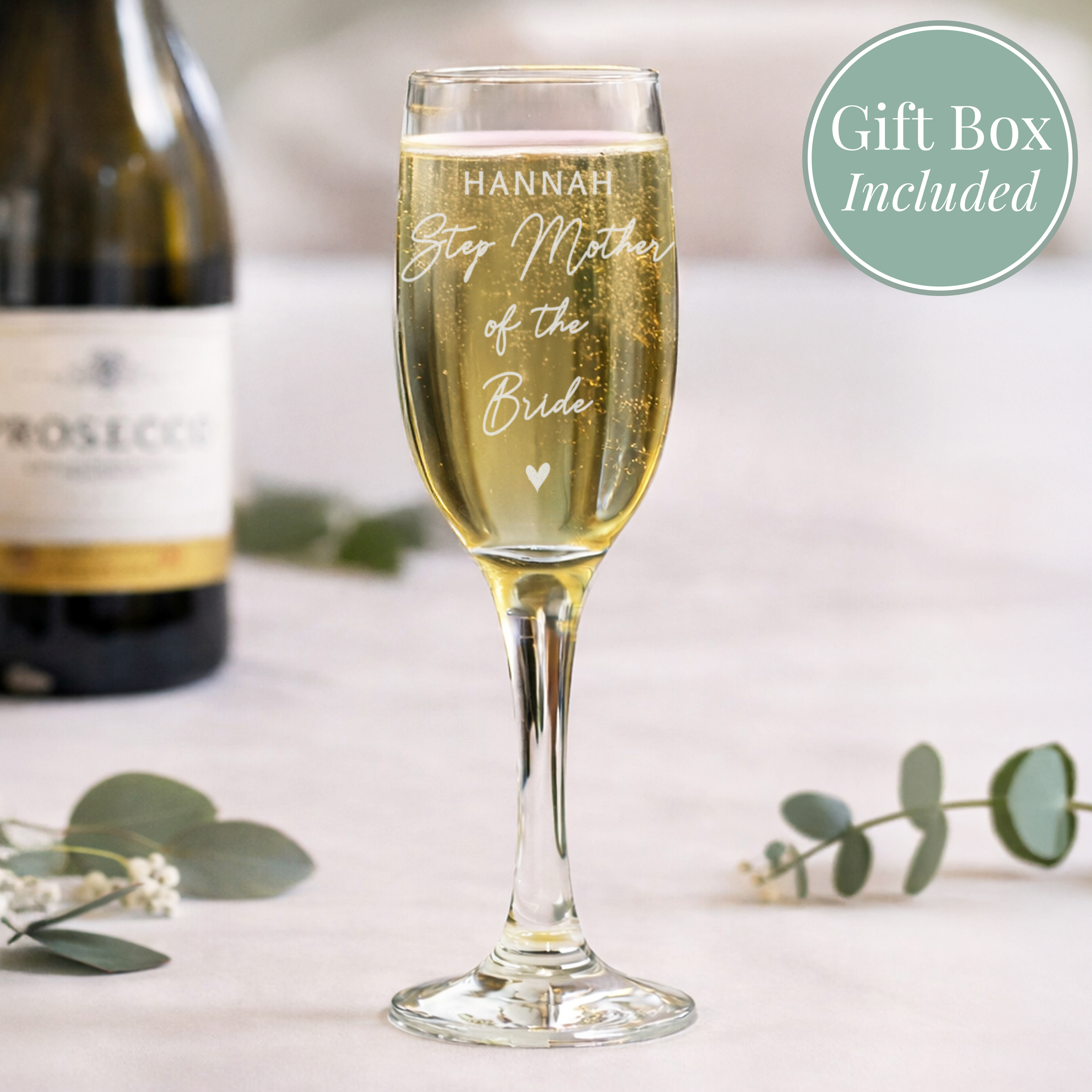 Personalised Wedding Flute Glass for Hen Parties & Weddings