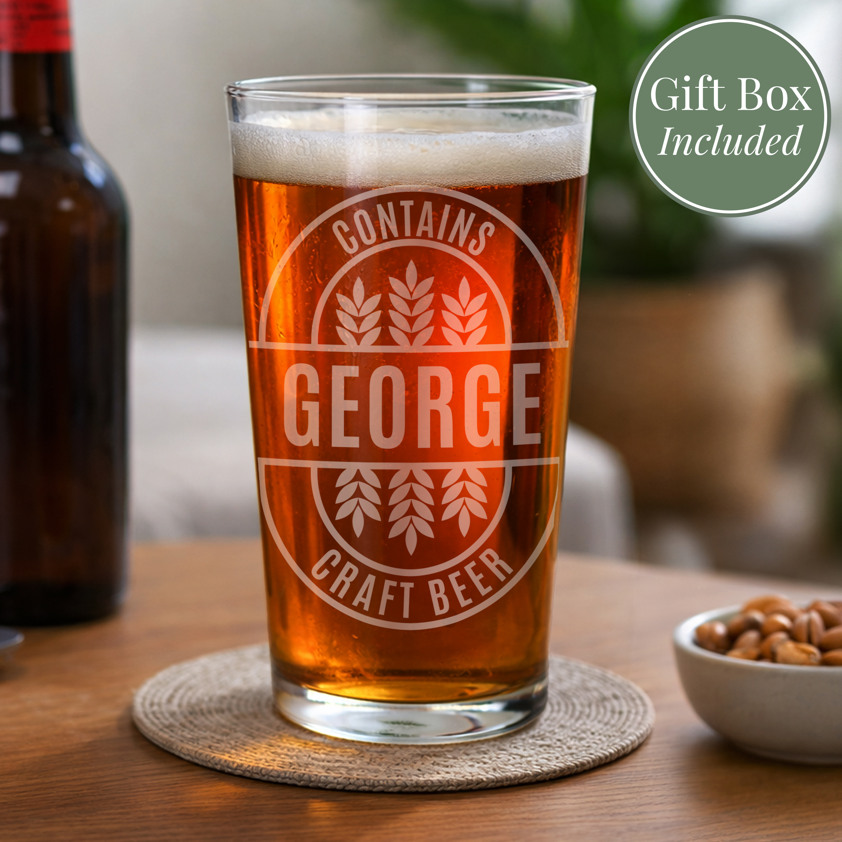 Personalised Brewery Style Pint Glass Gift