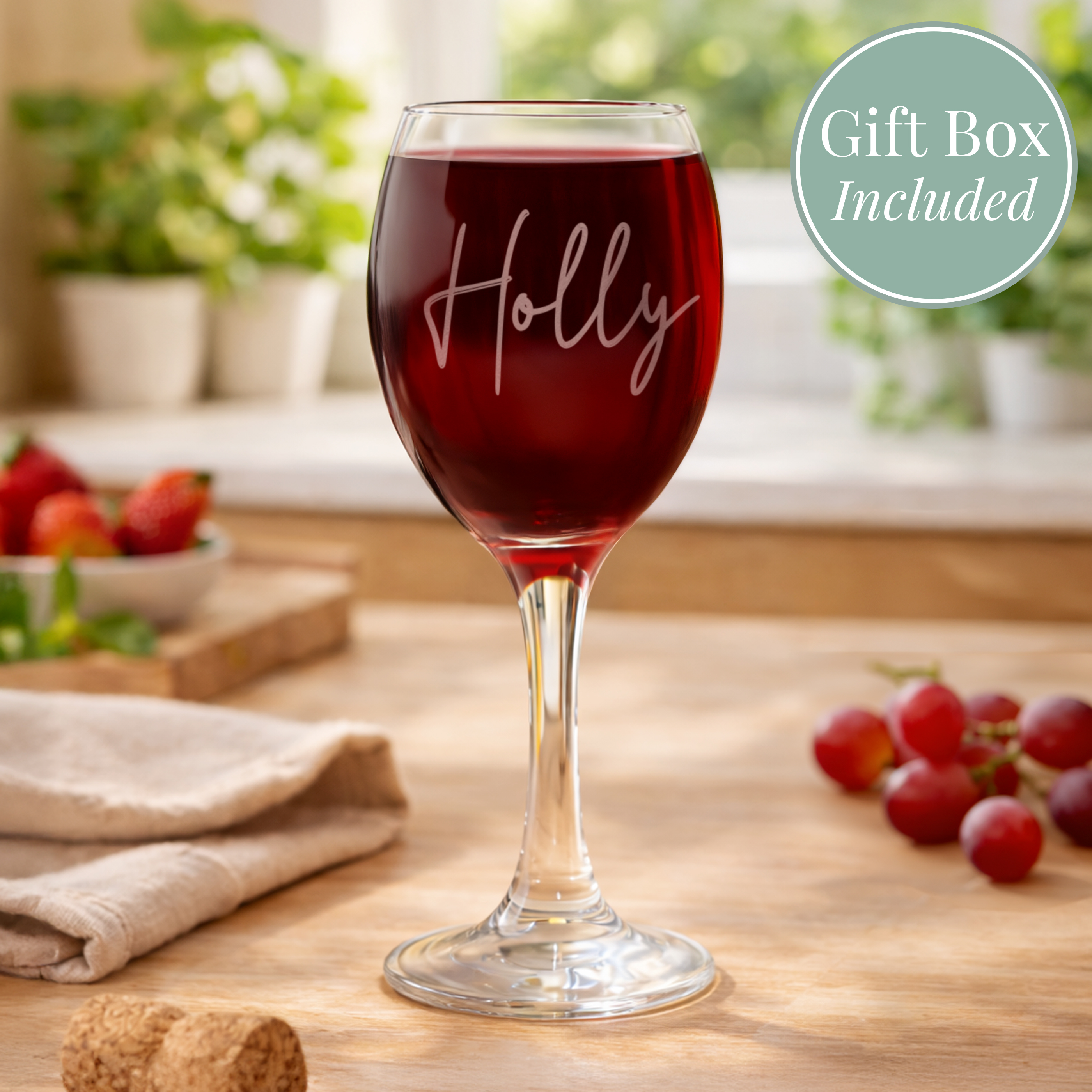 Personalised Name Wine Glass with Gift Box