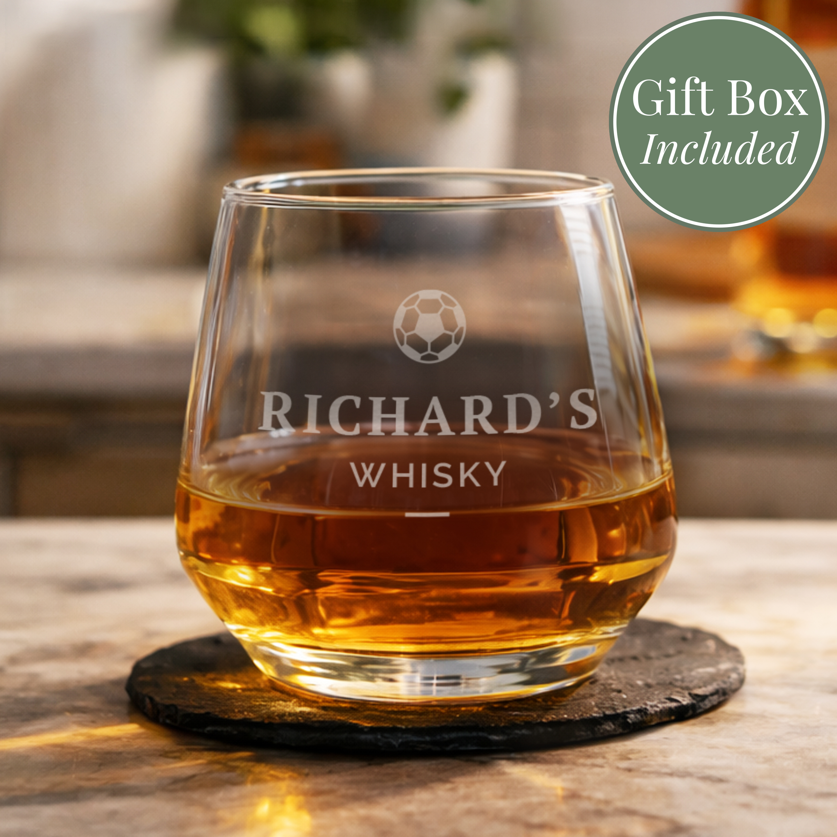 Personalised Football Motif Tumbler with Gift Box