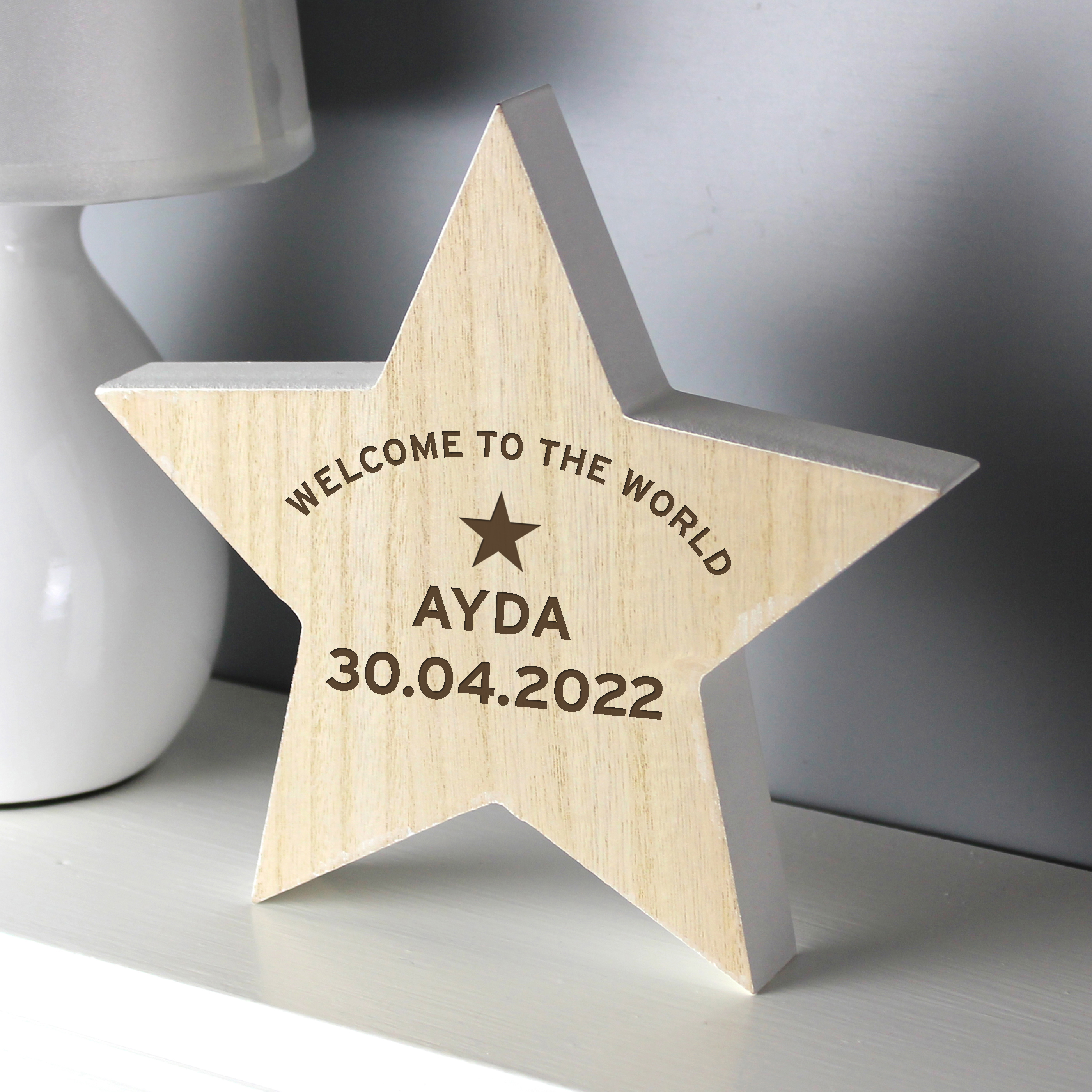 Personalised Rustic Wooden Star Decoration | Custom Home Decor