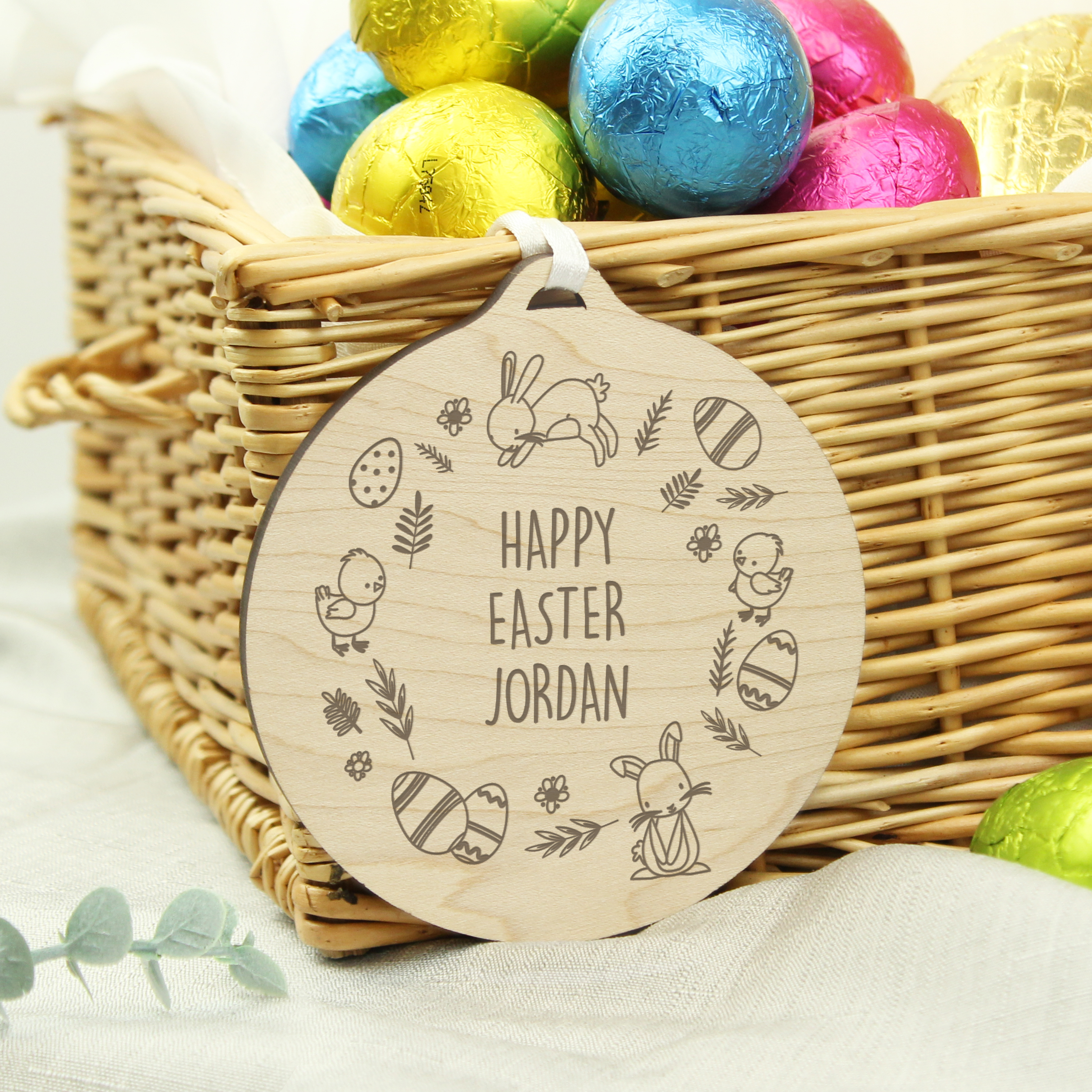 Personalised Easter Decoration | Custom Wooden Hanging Ornament