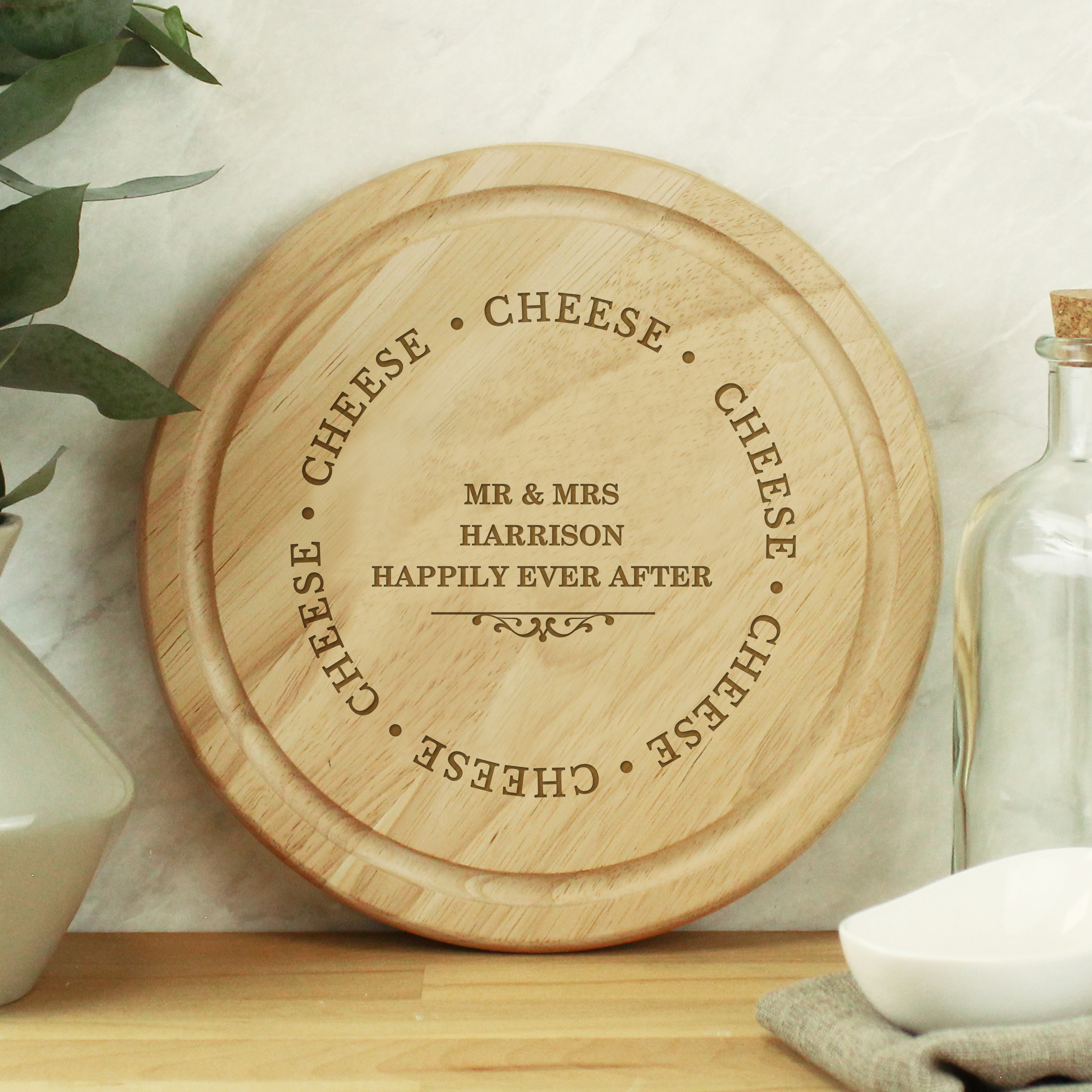 Personalised Cheese Board | Custom Round Wooden Chopping Board