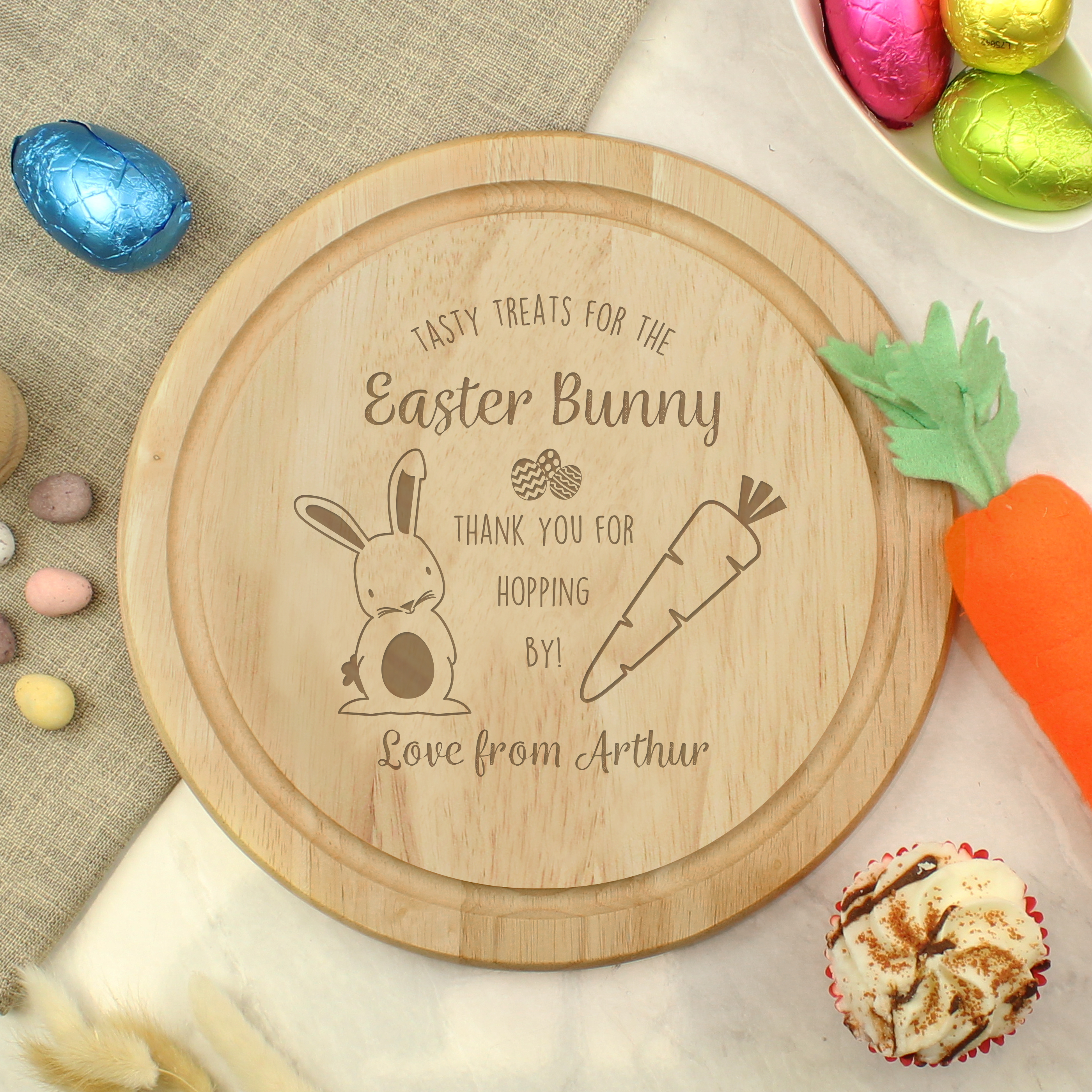 Personalised Easter Bunny Treat Board | Custom Wooden Easter Gift