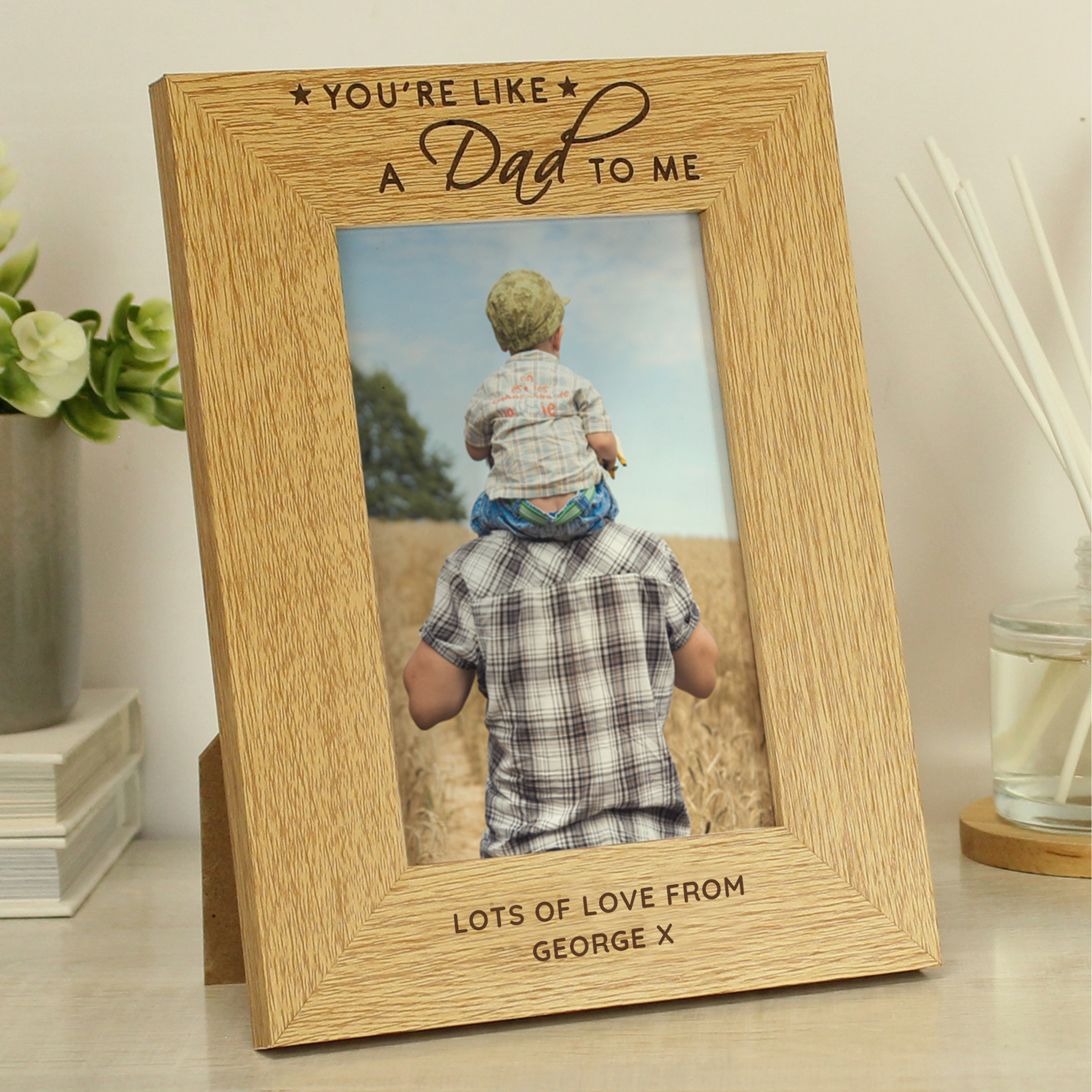 Personalised 'You're Like a Dad to Me' Oak Photo Frame