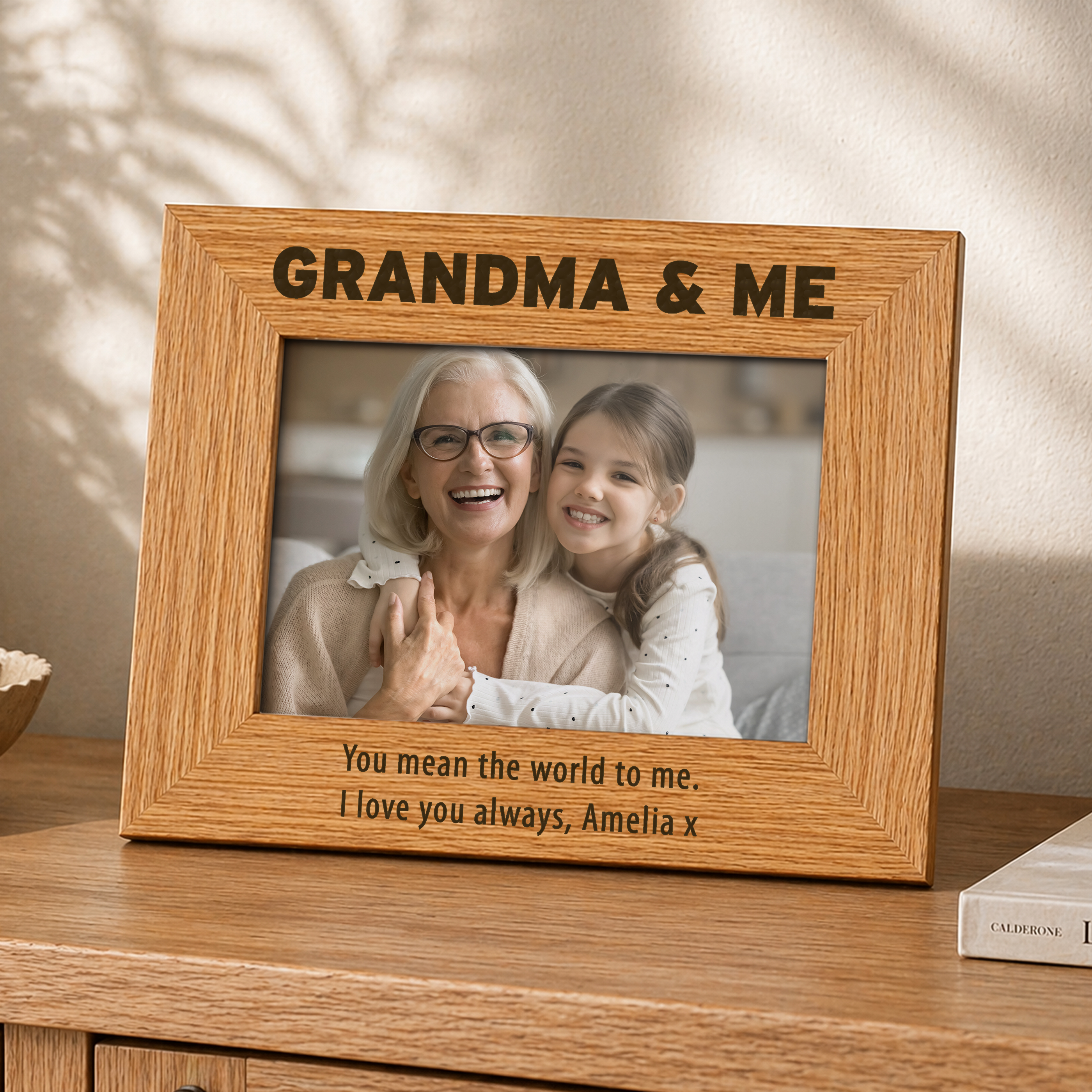Personalised Bold Text 6x4 Wooden Photo Frame