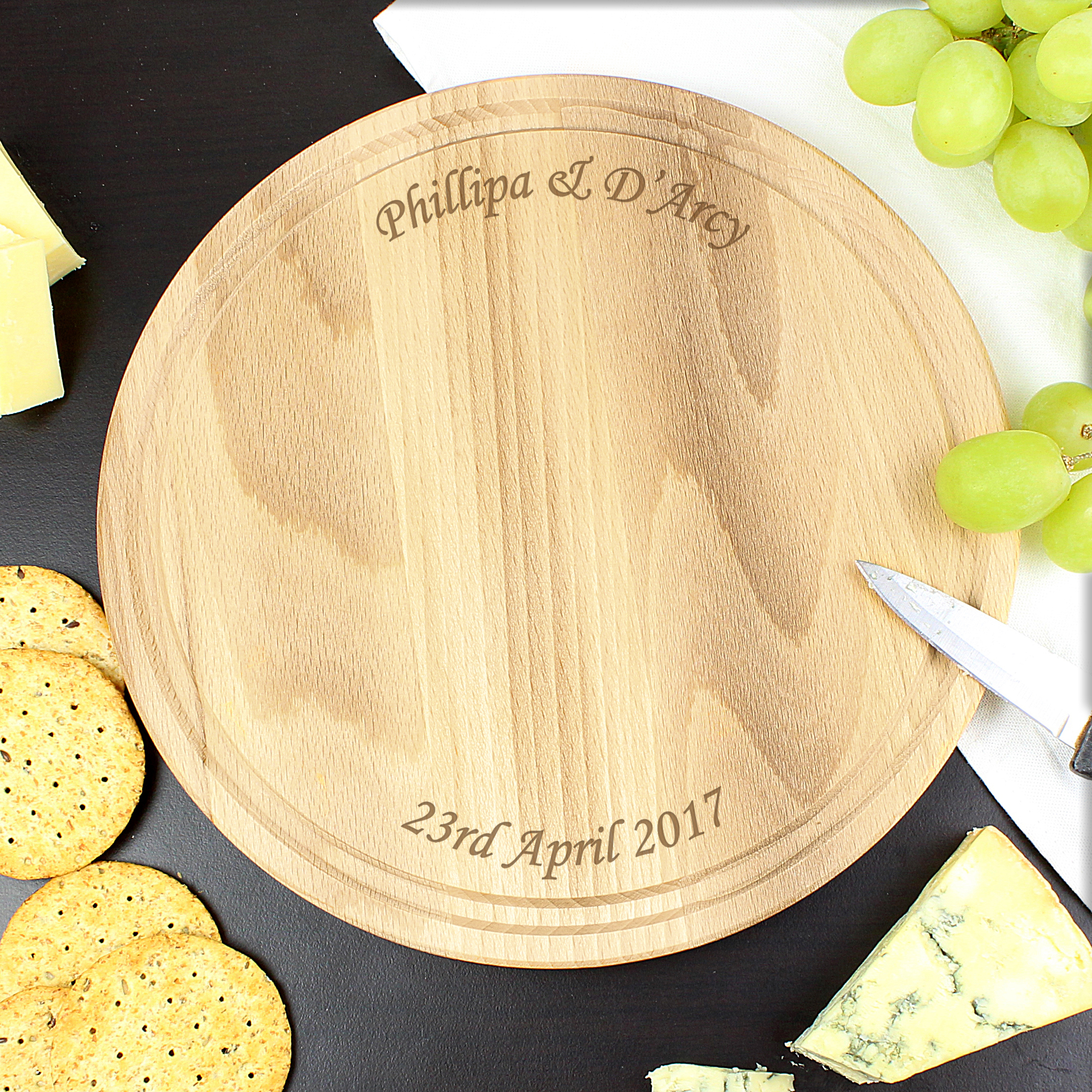 Personalised Round Chopping Board | Unique Kitchen Gift