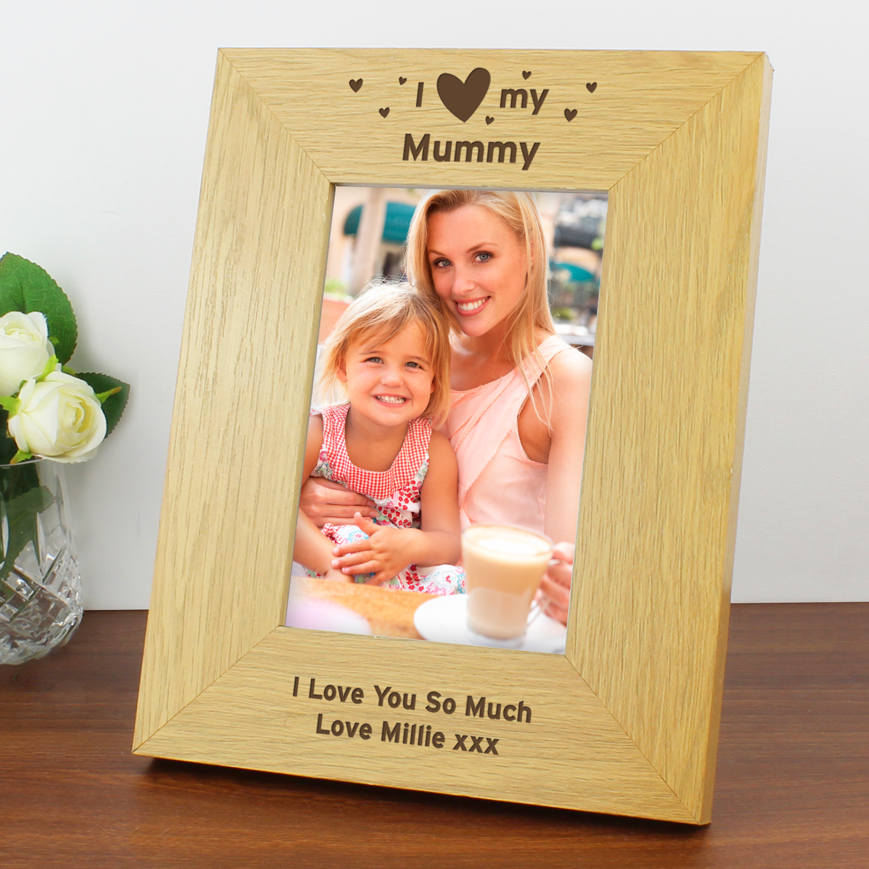 Personalised I Heart My Oak Photo Frame 6x4 - Custom Picture Frame