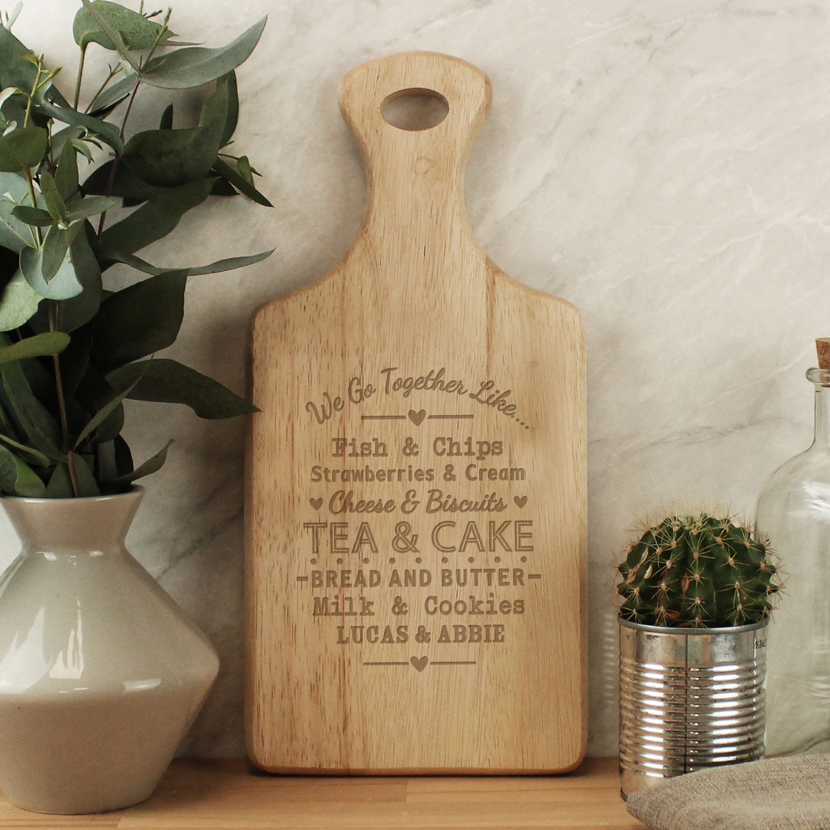 Personalised We Go Together Wooden Chopping Board | Couples Gift