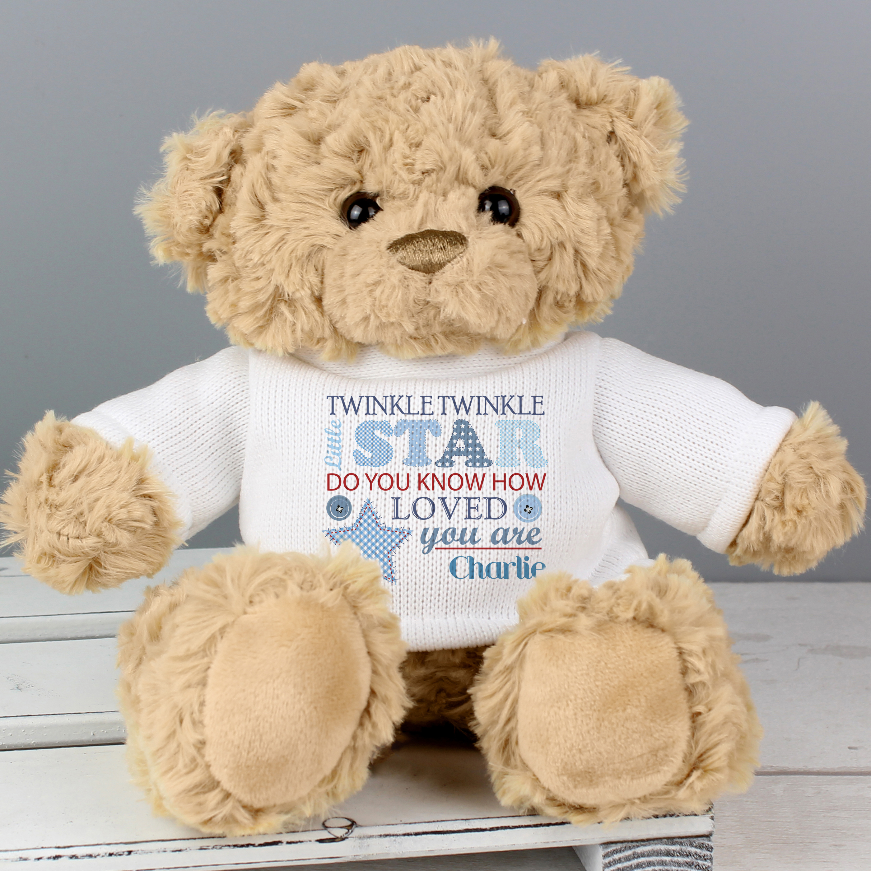 Personalised Twinkle Boys Teddy Bear | New Baby Gift