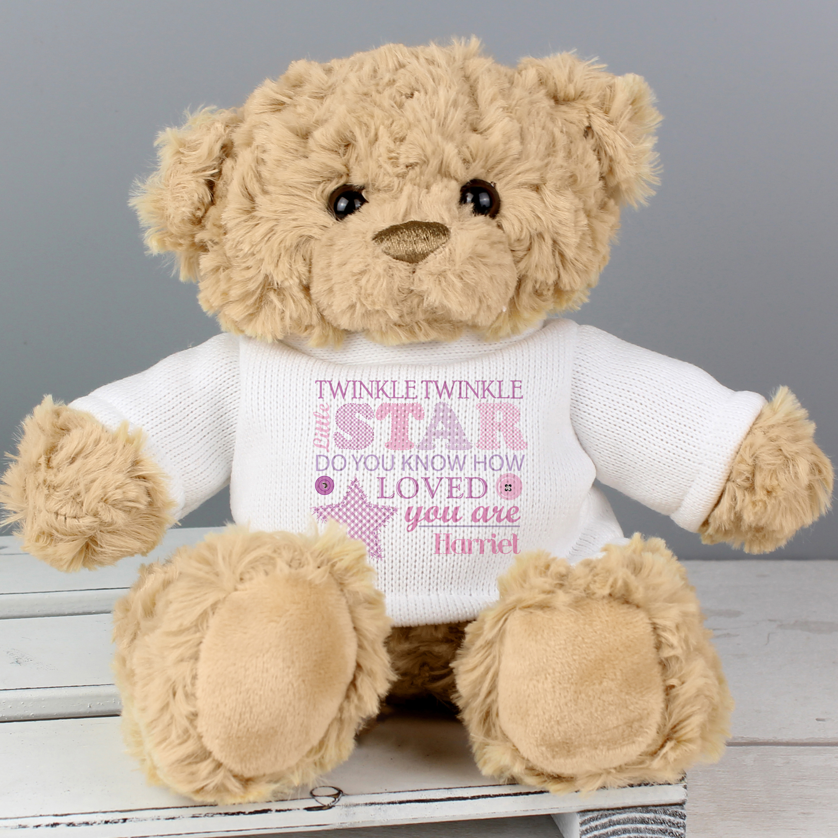 Personalised Twinkle Girls Teddy Bear - Custom Name Gift