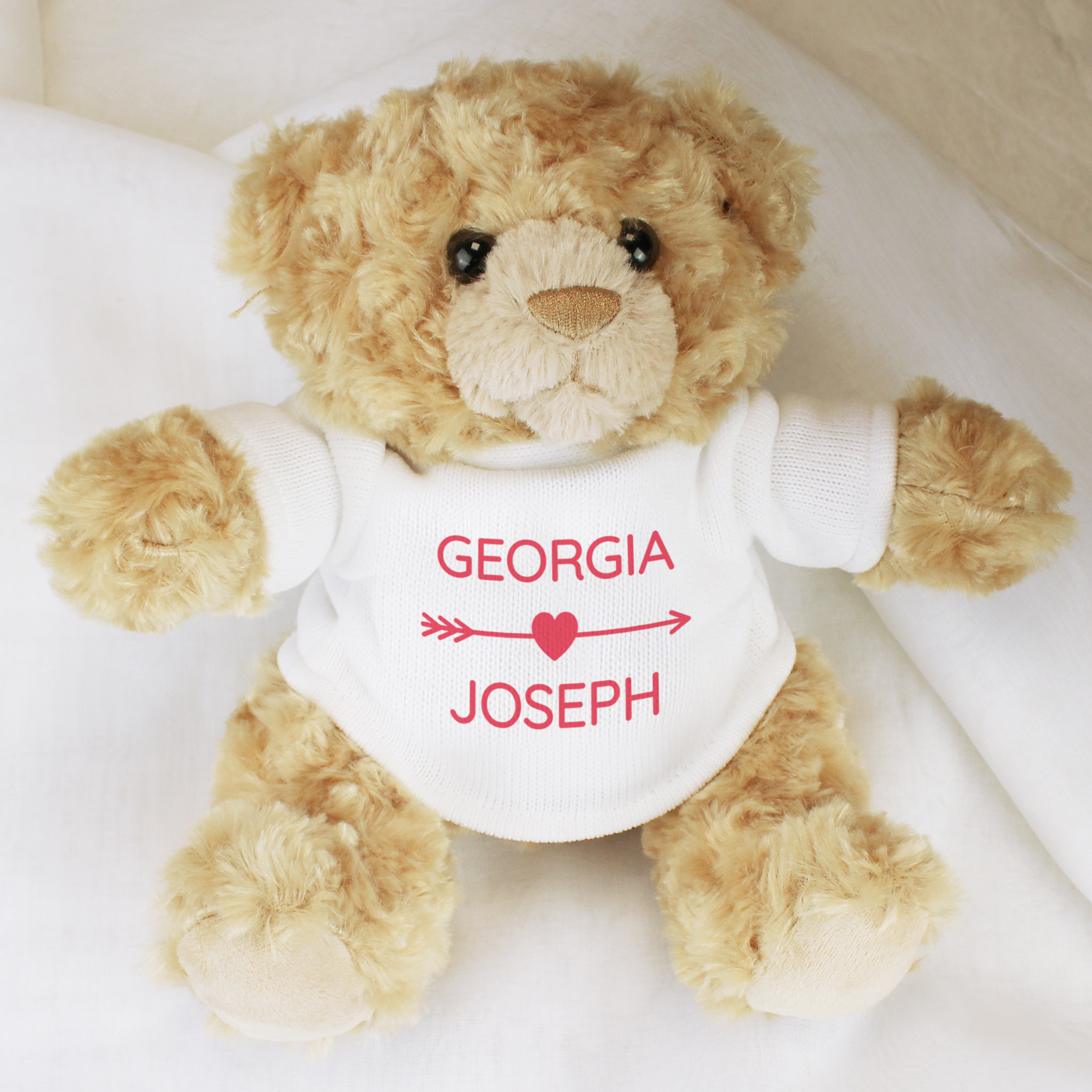 Personalised Cupid's Love Heart Teddy Bear