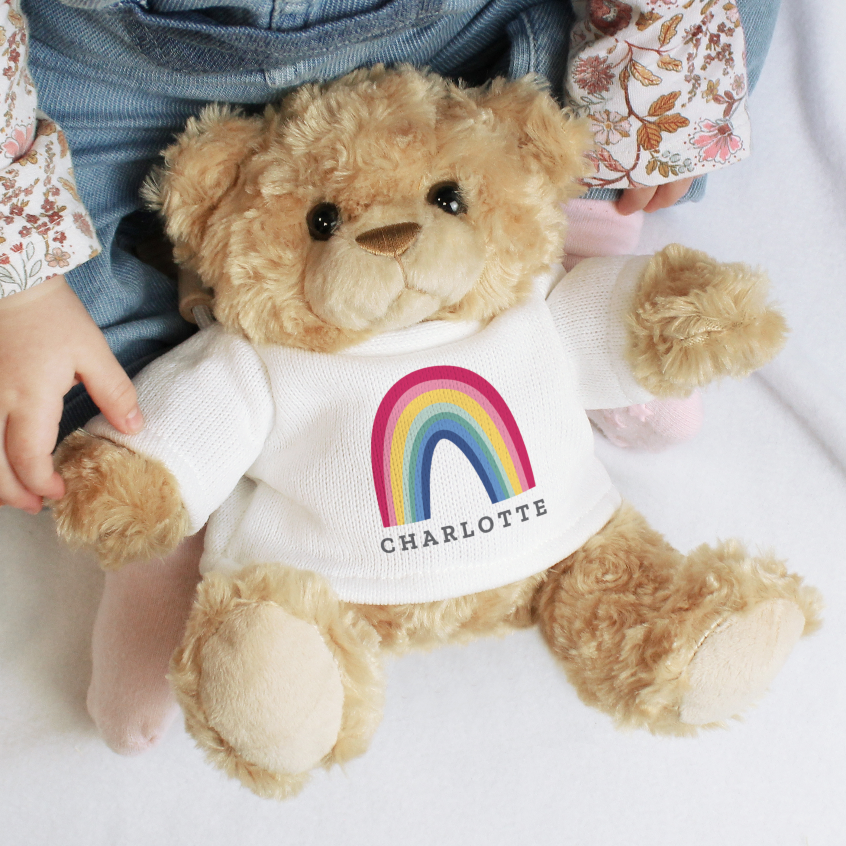Personalised Rainbow Teddy Bear with Name