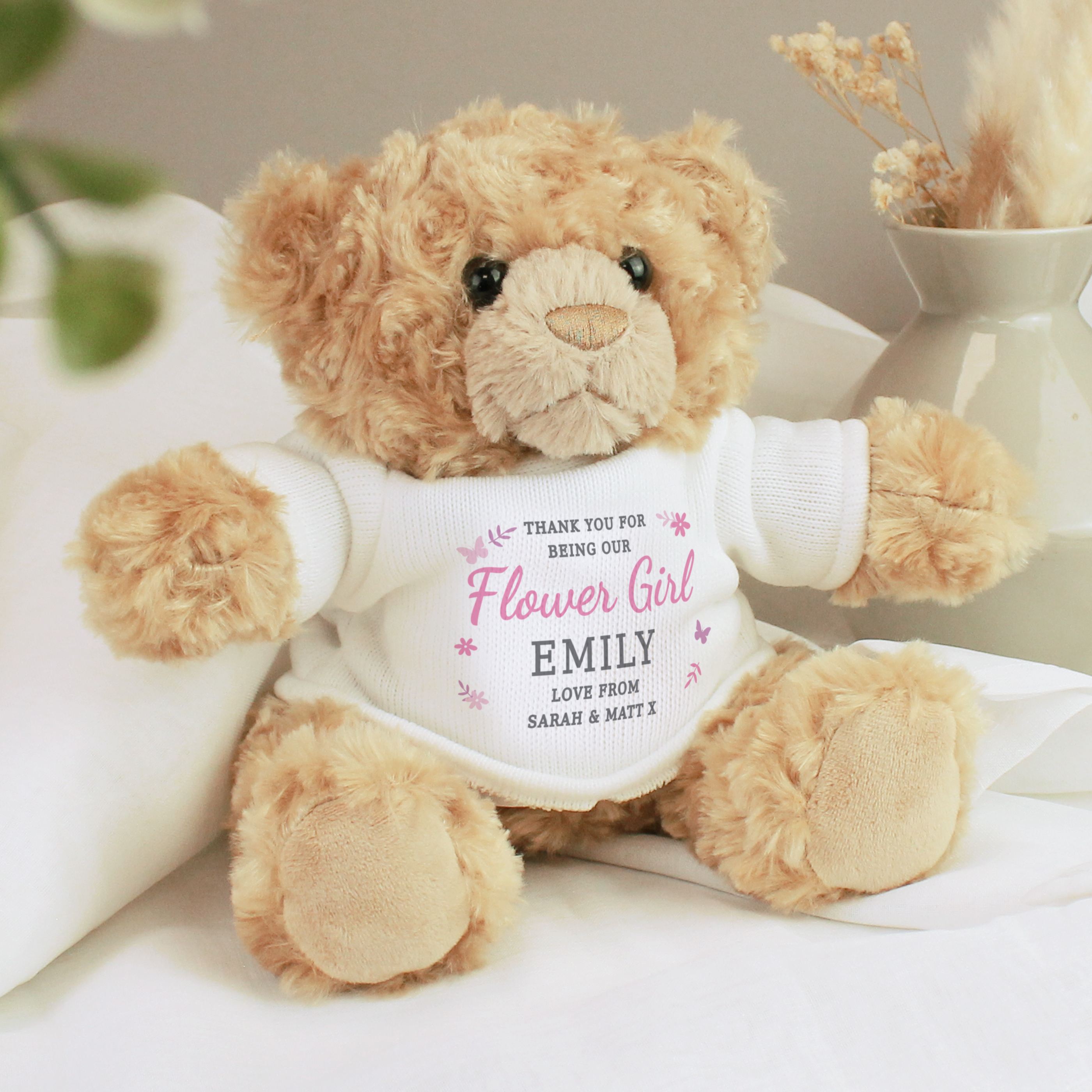 Personalised Girls Teddy Bear with Custom Message