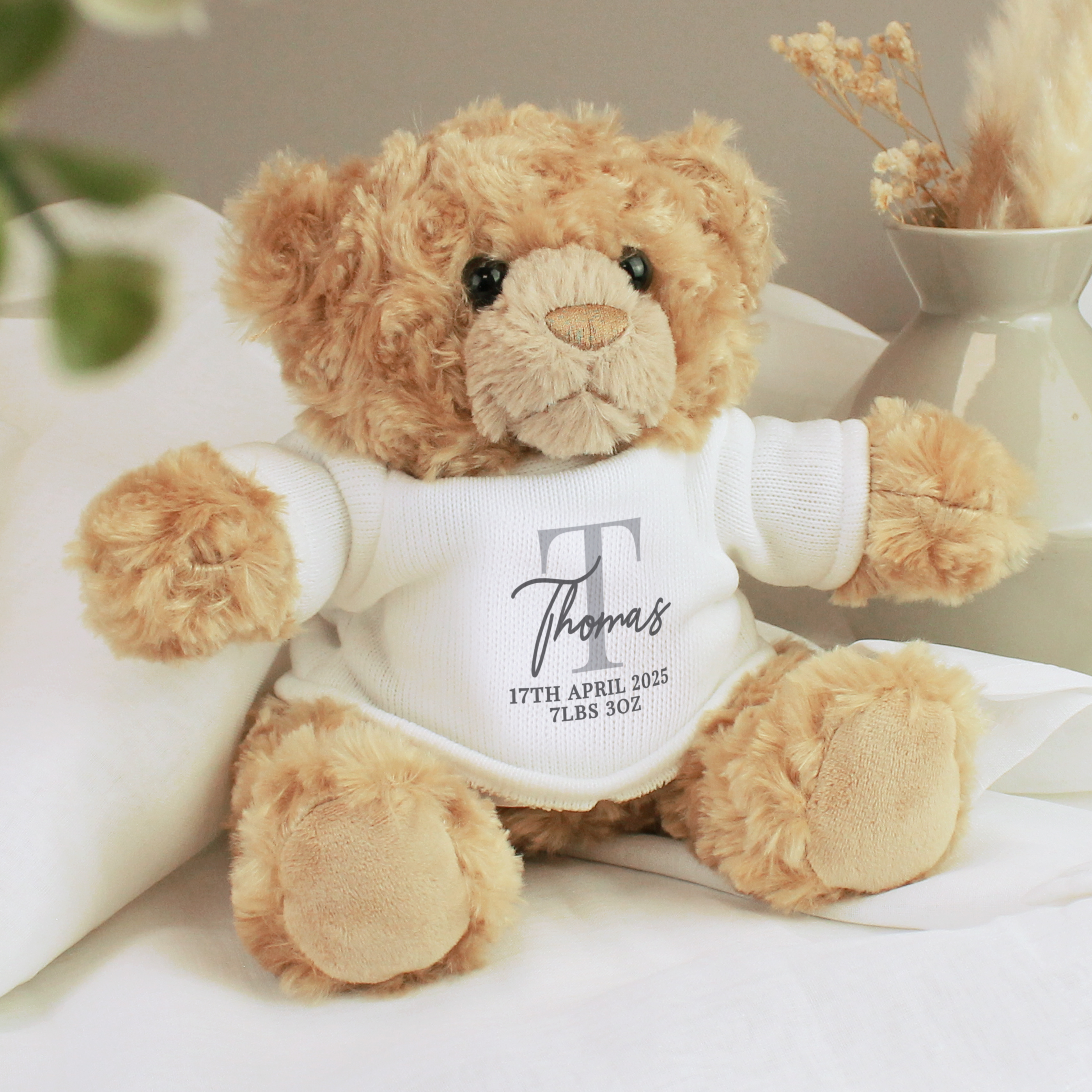 Personalised Initial Teddy Bear - Custom Name Soft Toy
