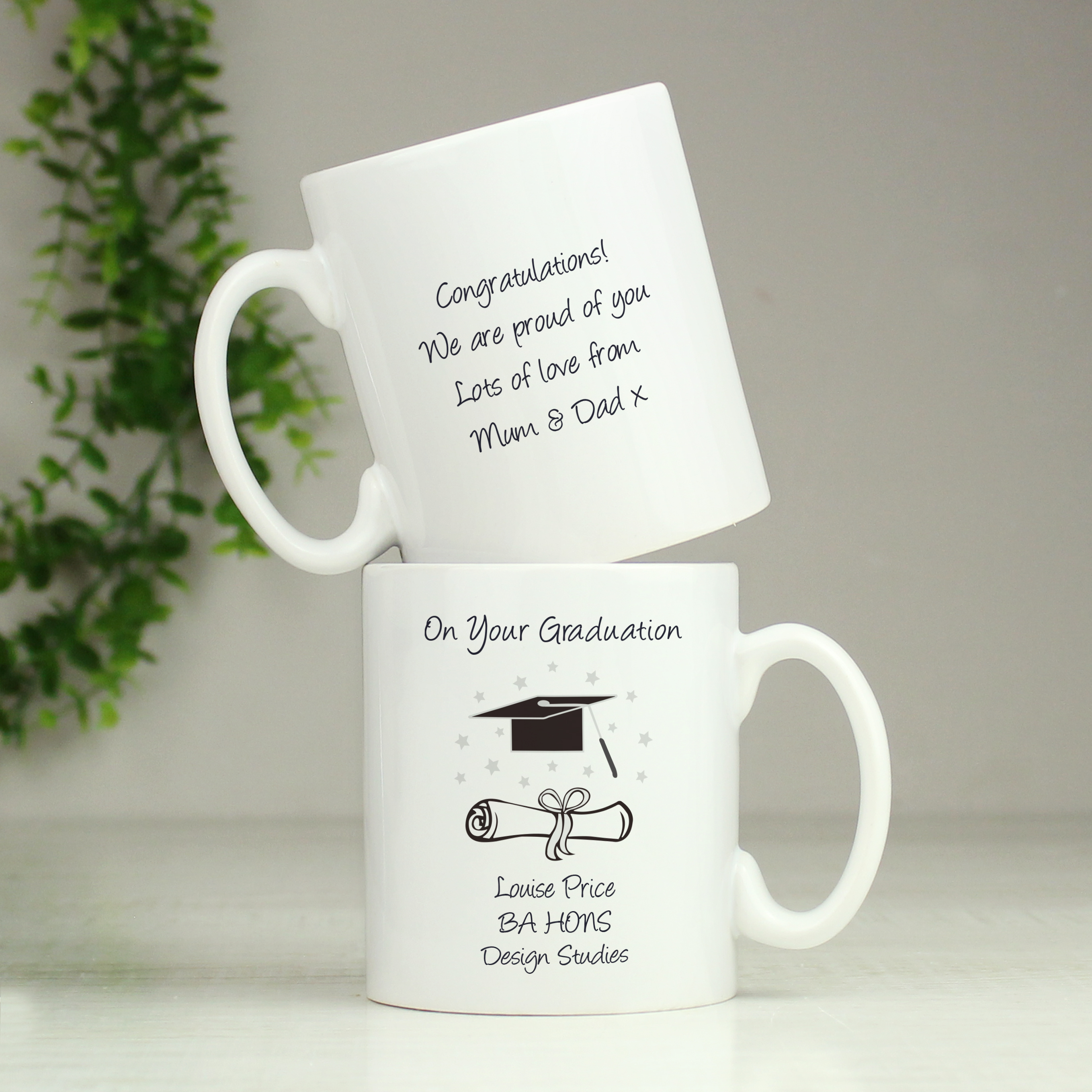 Personalised Graduation Mug | Custom Name & Degree Ceramic Gift