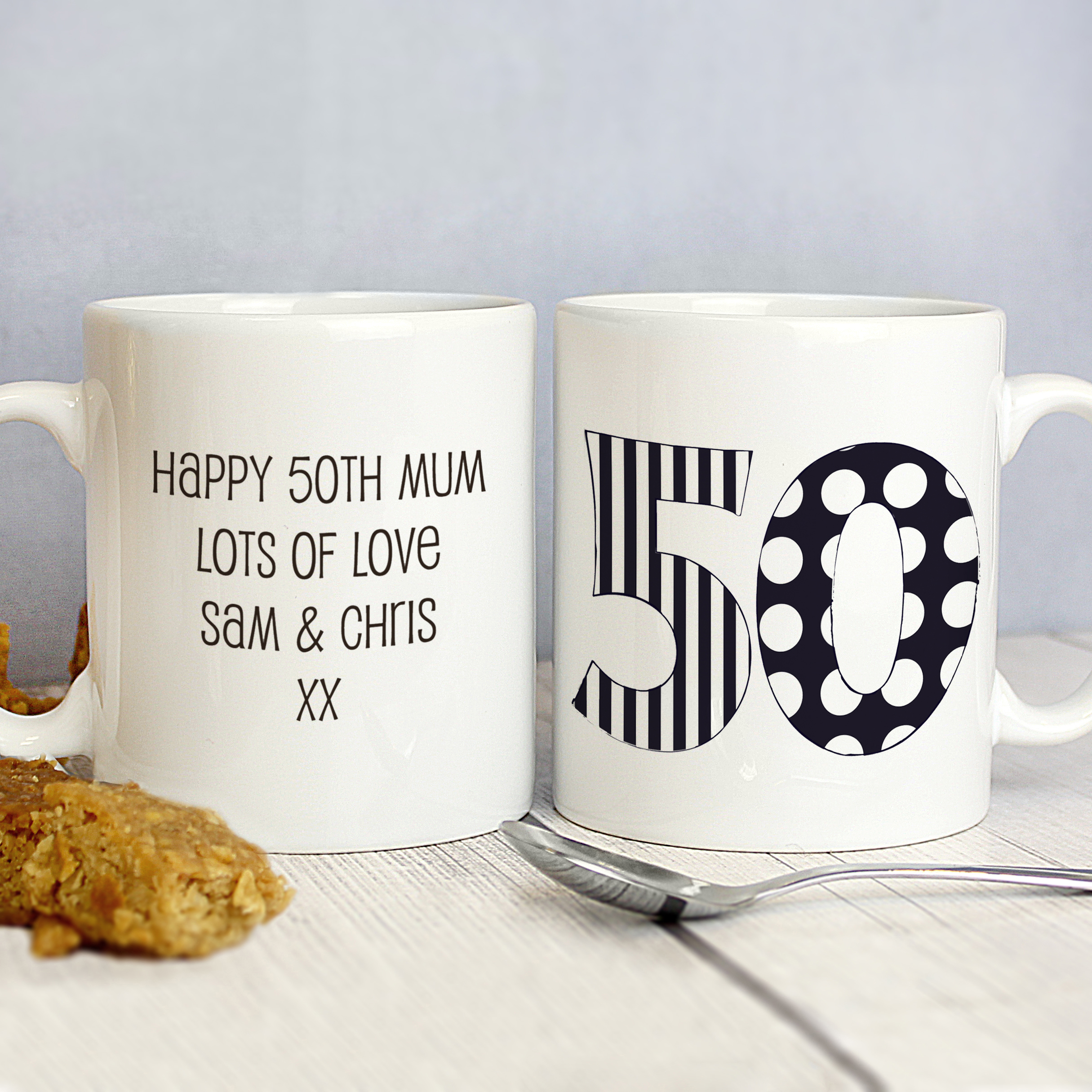 Personalised Monotone Age Mug | Custom Birthday Gift