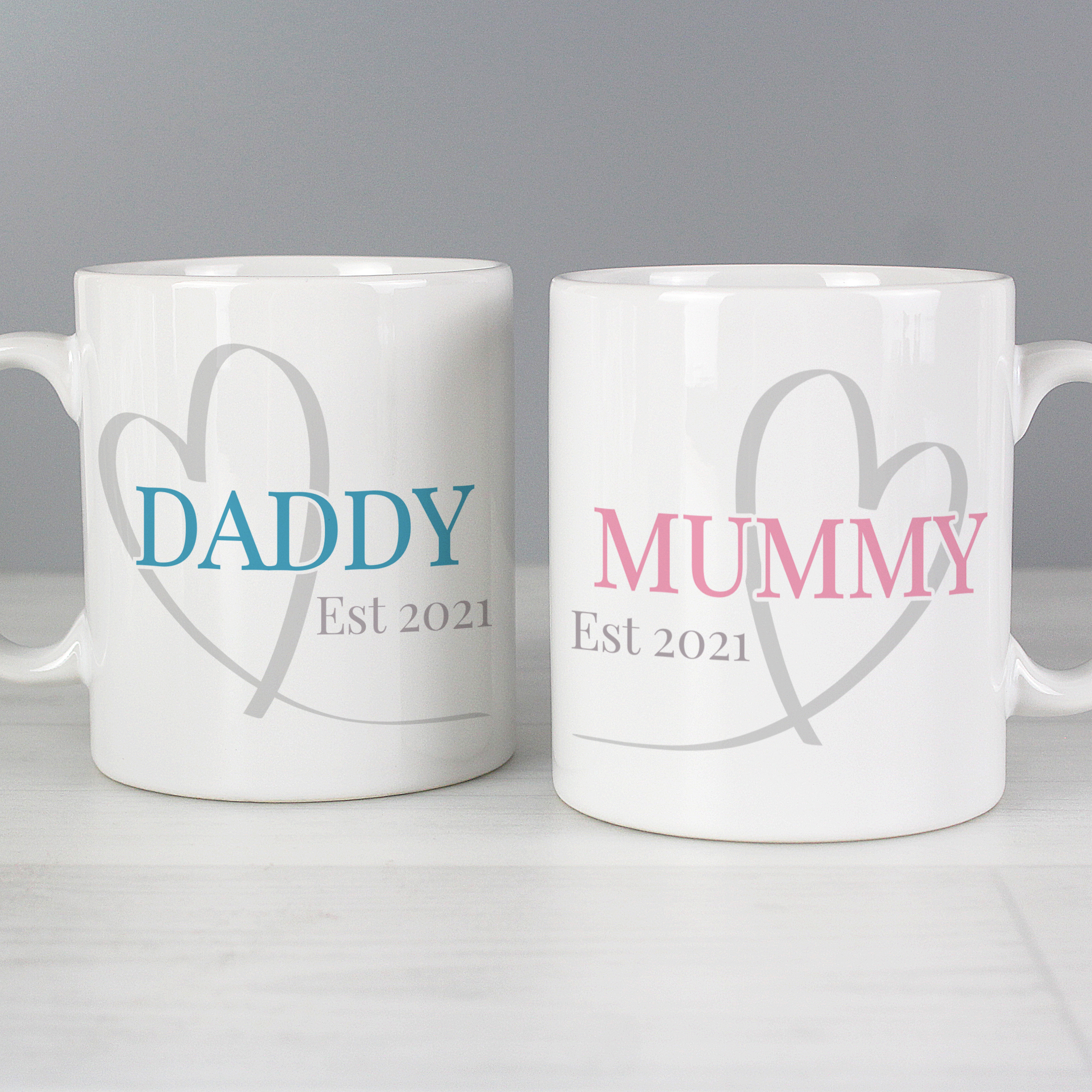 Personalised Mummy & Daddy Ceramic Mug Set