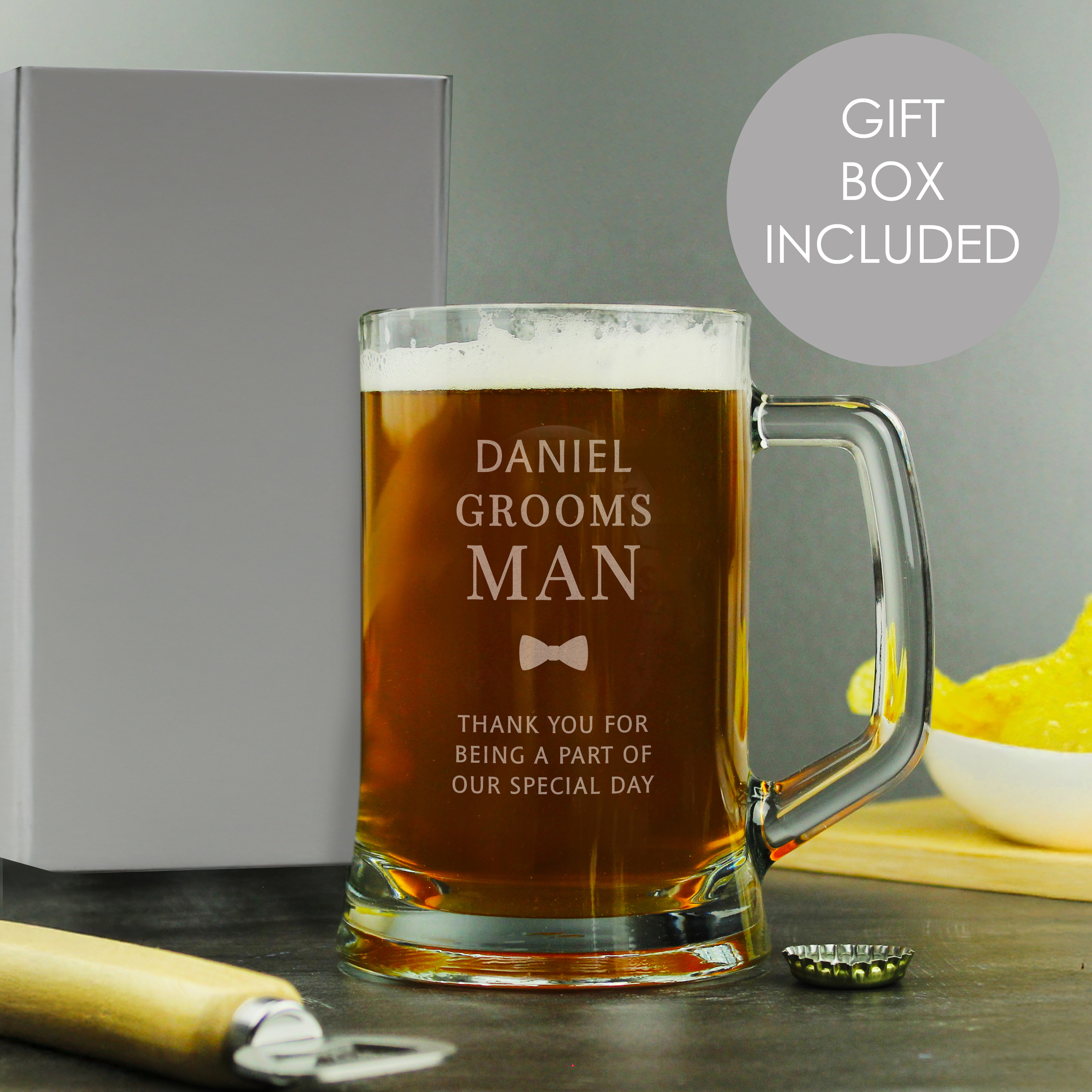 Personalised Groomsman Pint Tankard - Wedding & Stag Do Gift