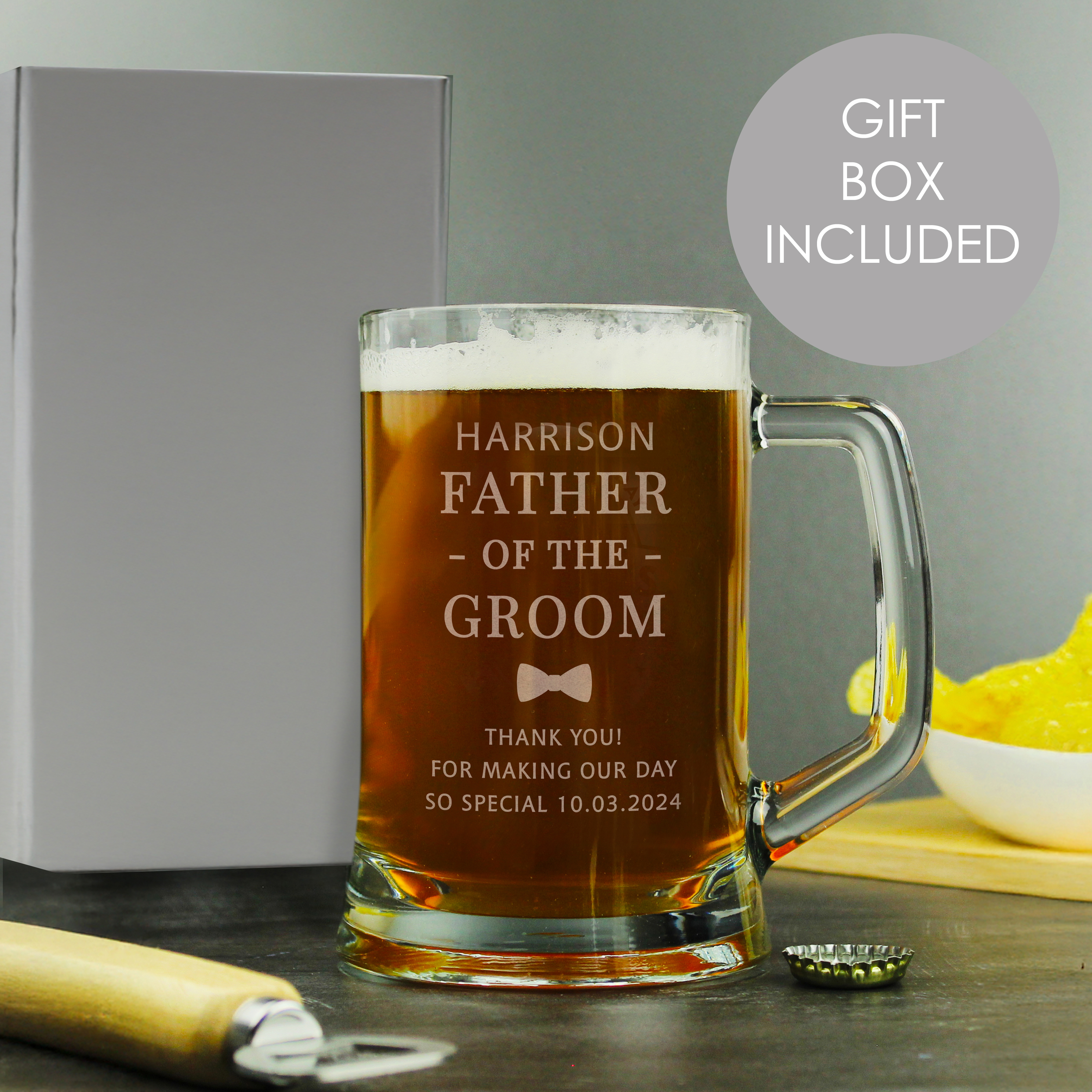 Personalised Father of the Groom Pint Tankard