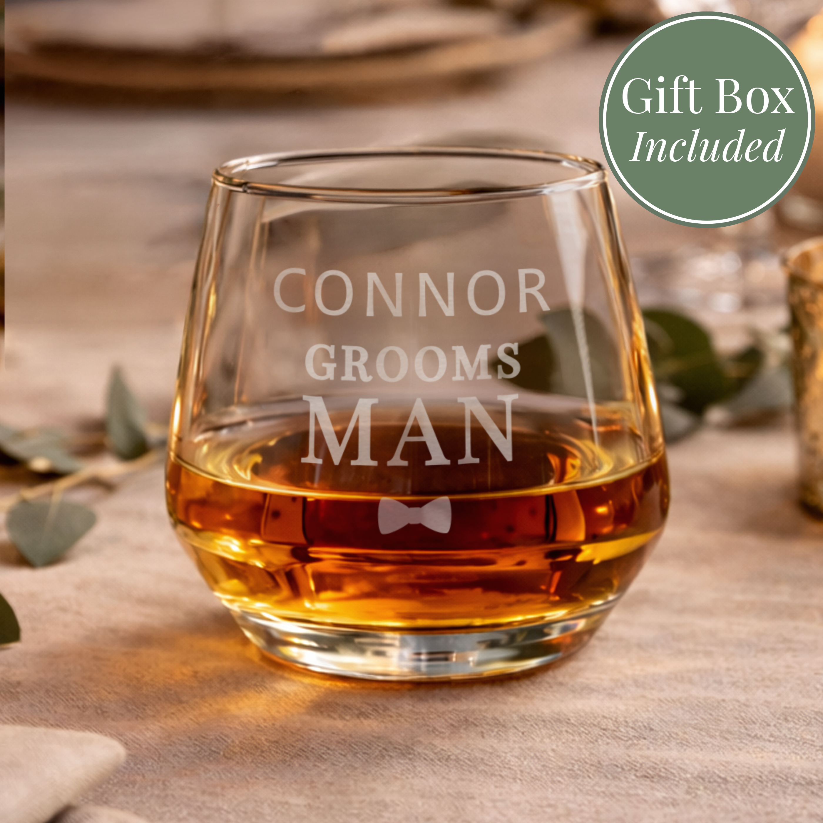 Personalised Groomsman Whisky Glass
