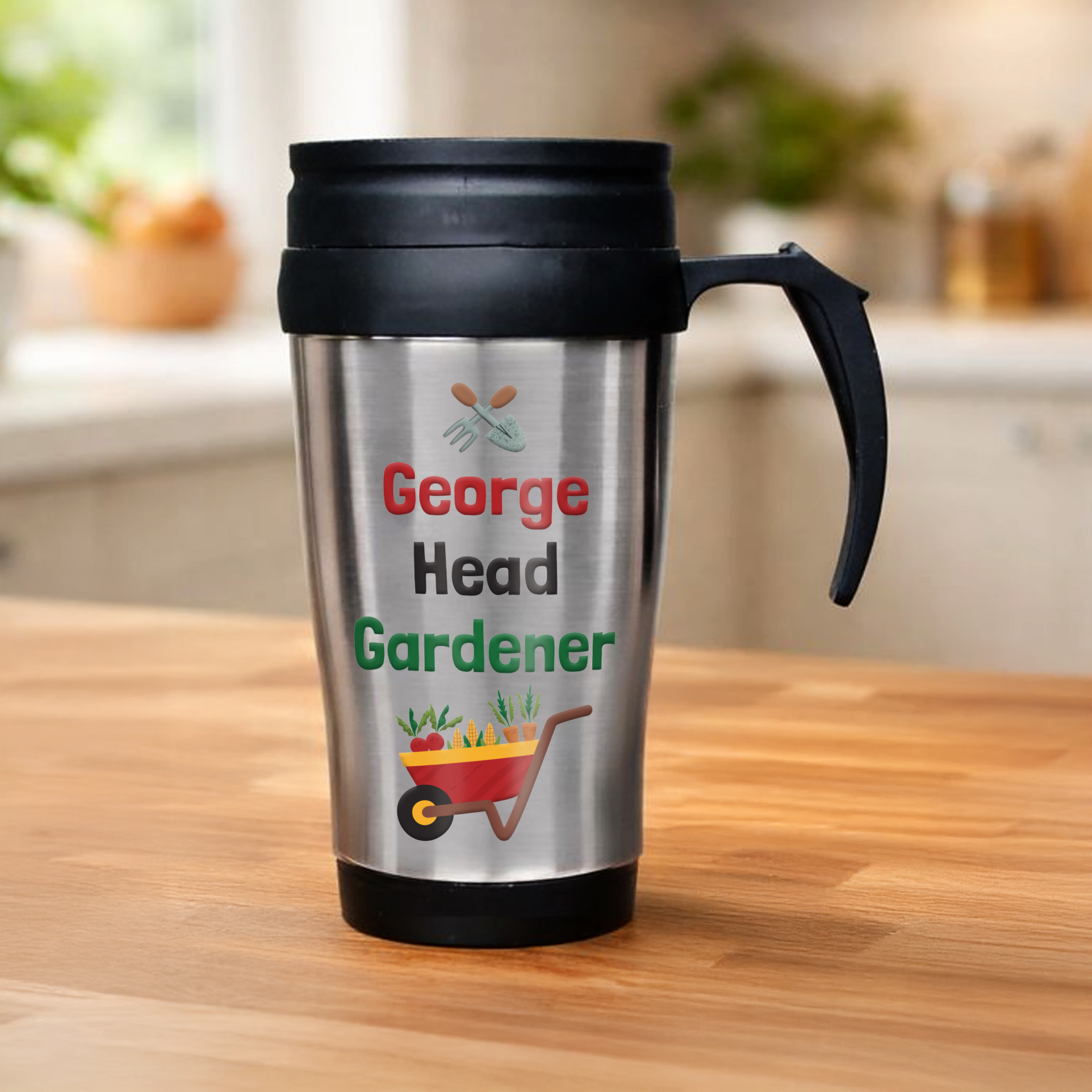 Personalised Head Gardener Thermal Travel Mug