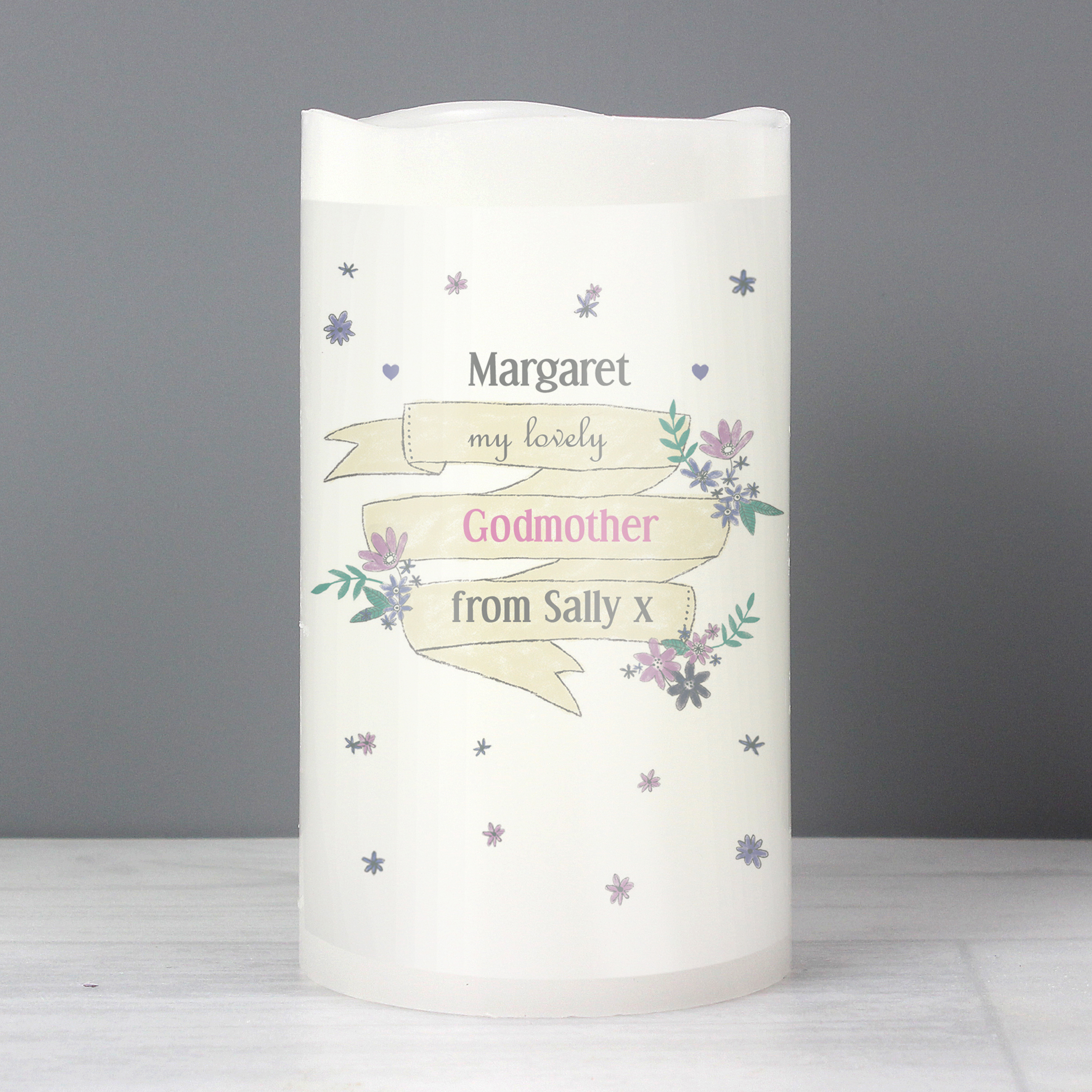 Personalised Garden Bloom LED Candle | Custom Gift