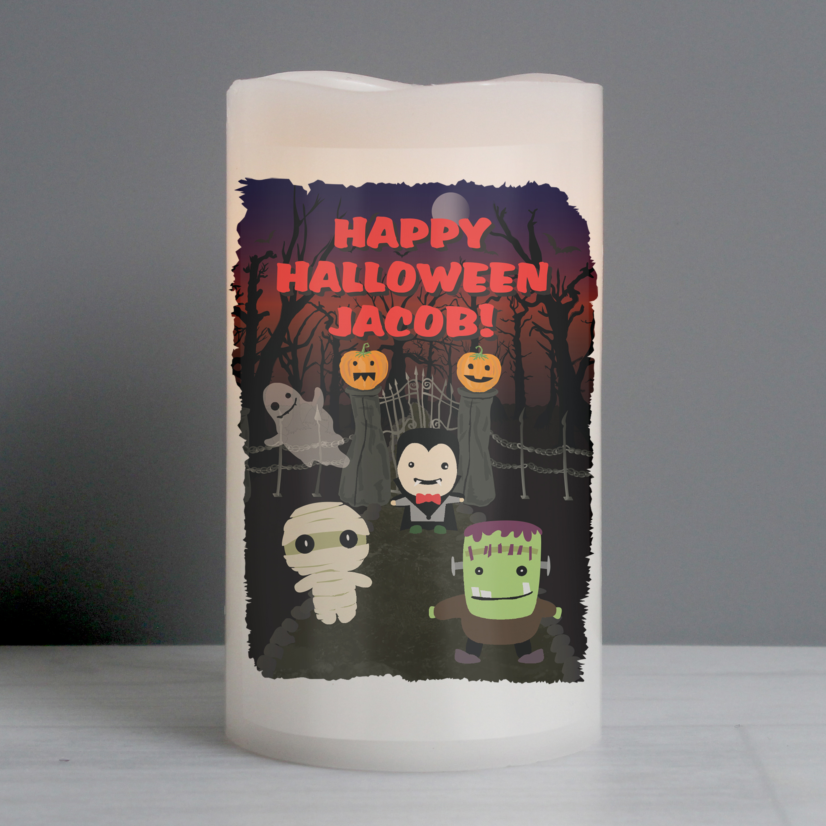 Personalised Halloween LED Candle | Custom Spooky Decor