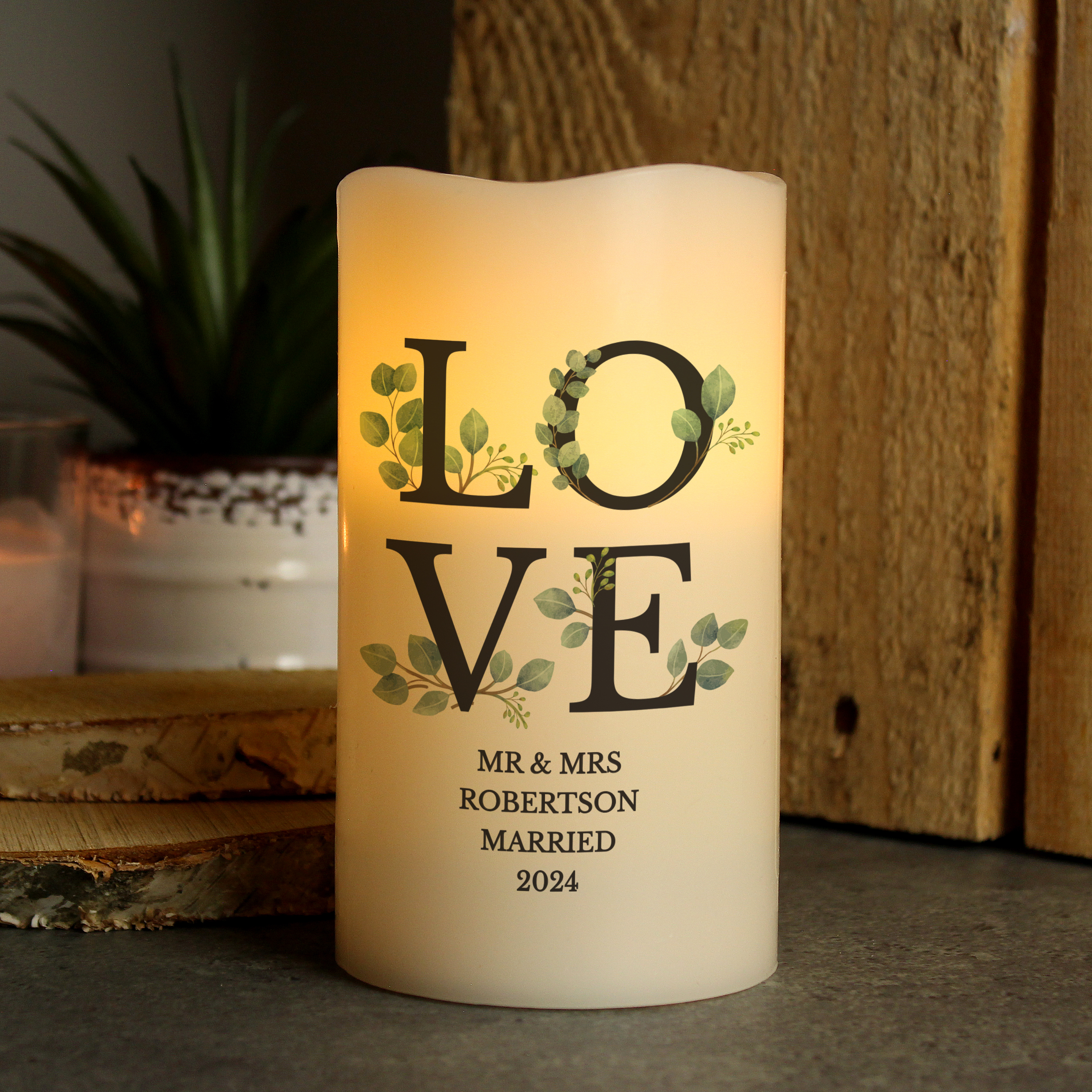 Personalised LOVE LED Candle | Custom Romantic Light
