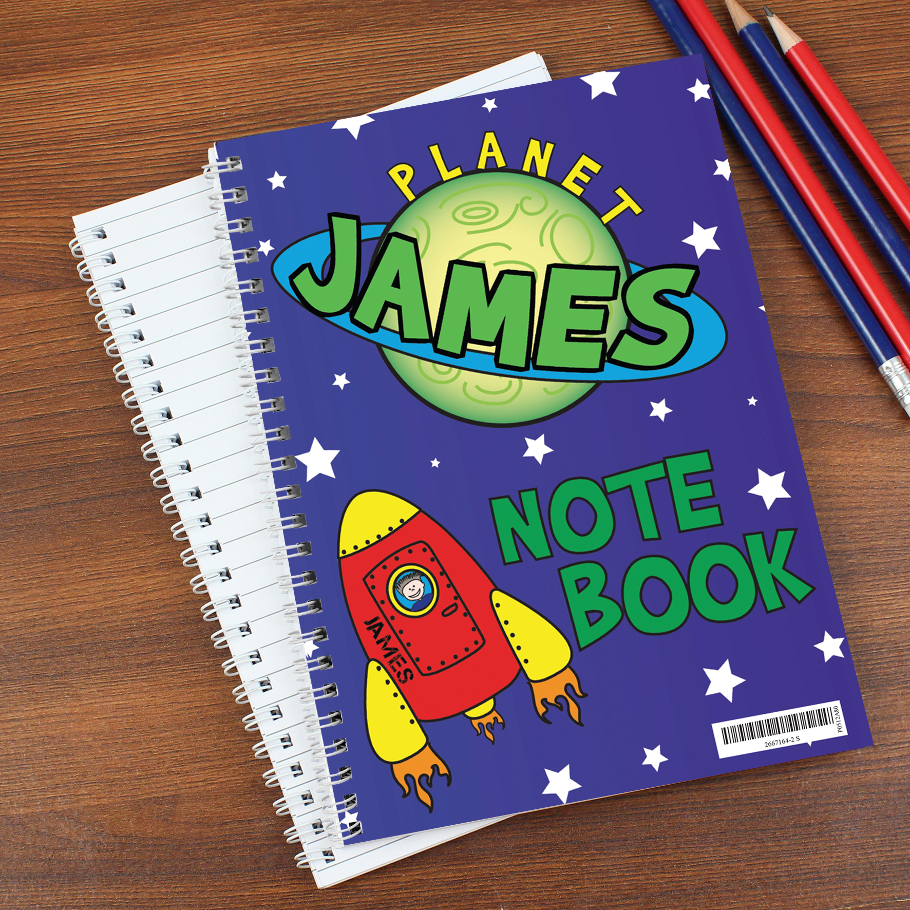 Personalised Space A5 Notebook | Custom Name Notebook