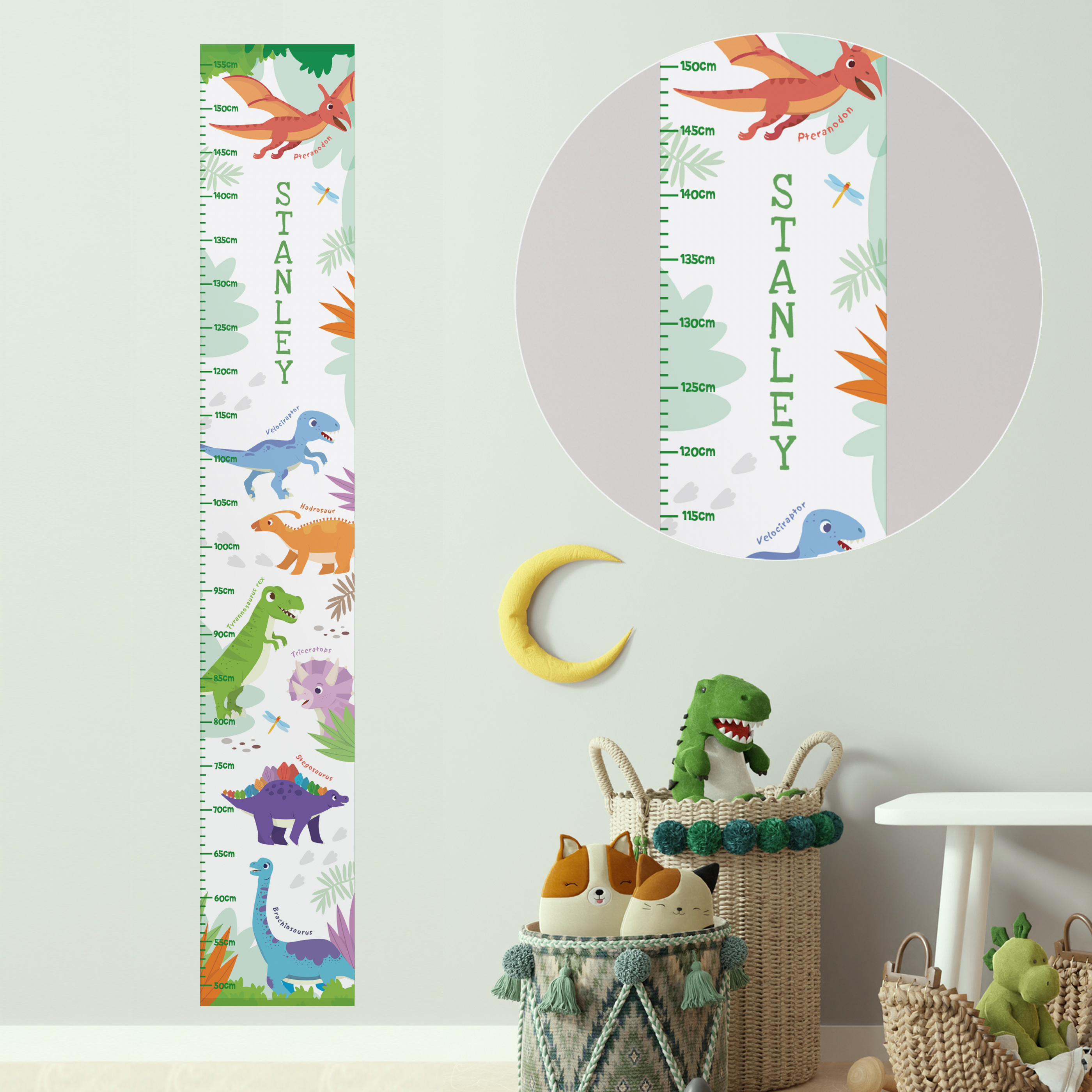Personalised Dinosaur Height Chart | Custom Growth Tracker for Kids