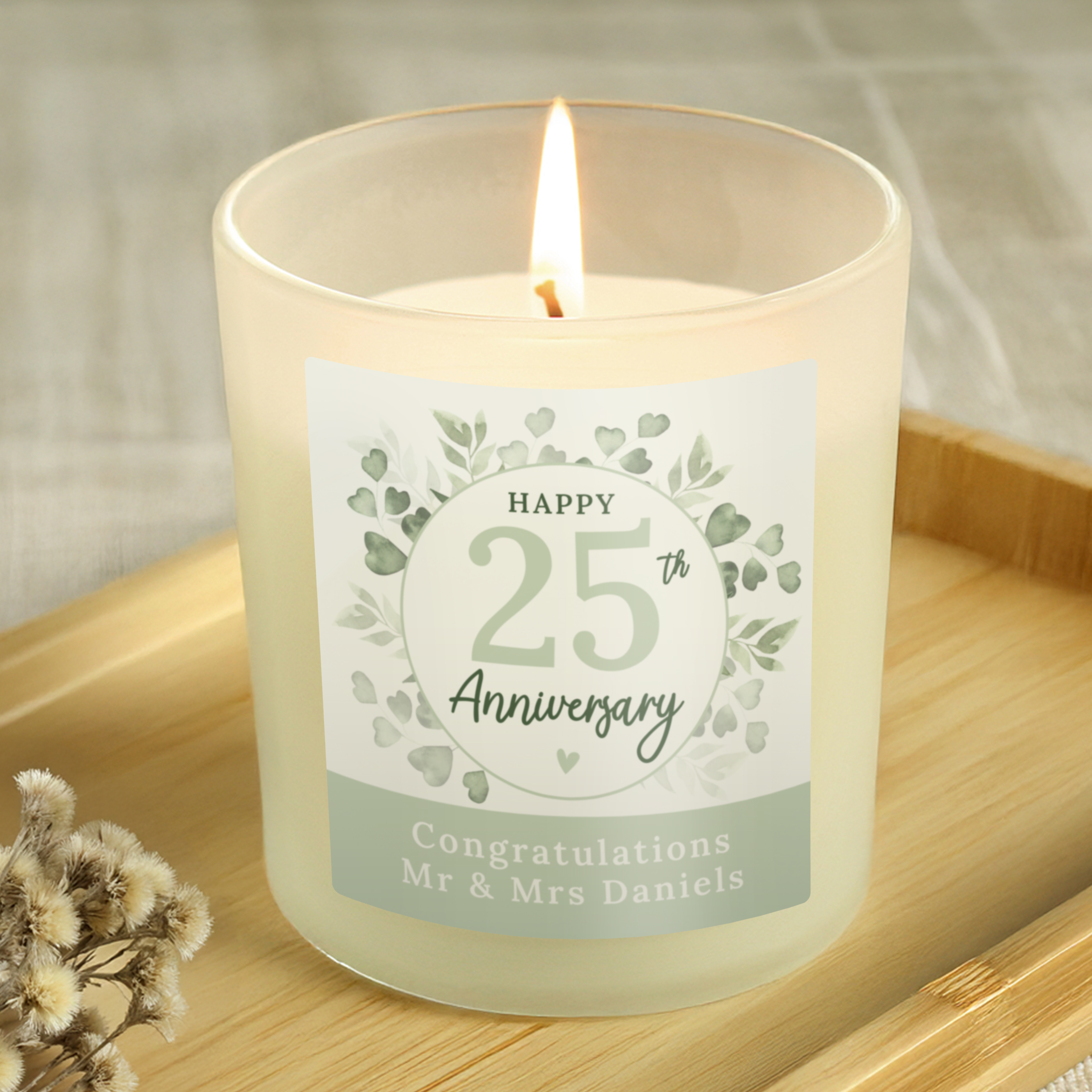 Personalised Anniversary Candle Jar | Botanical Vanilla Keepsake