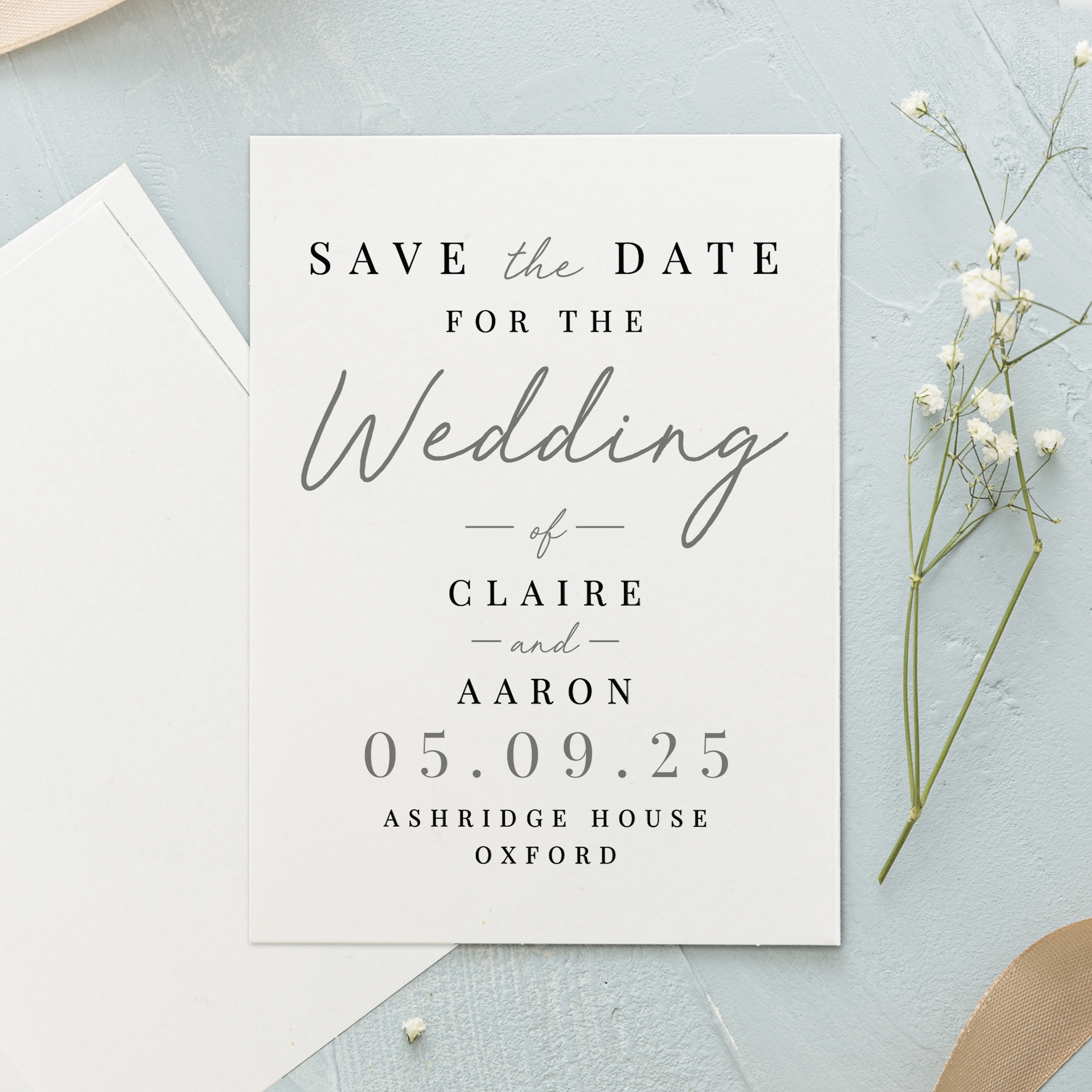 Personalised Wedding Save the Dates Set of 36 | Pink Floral Design