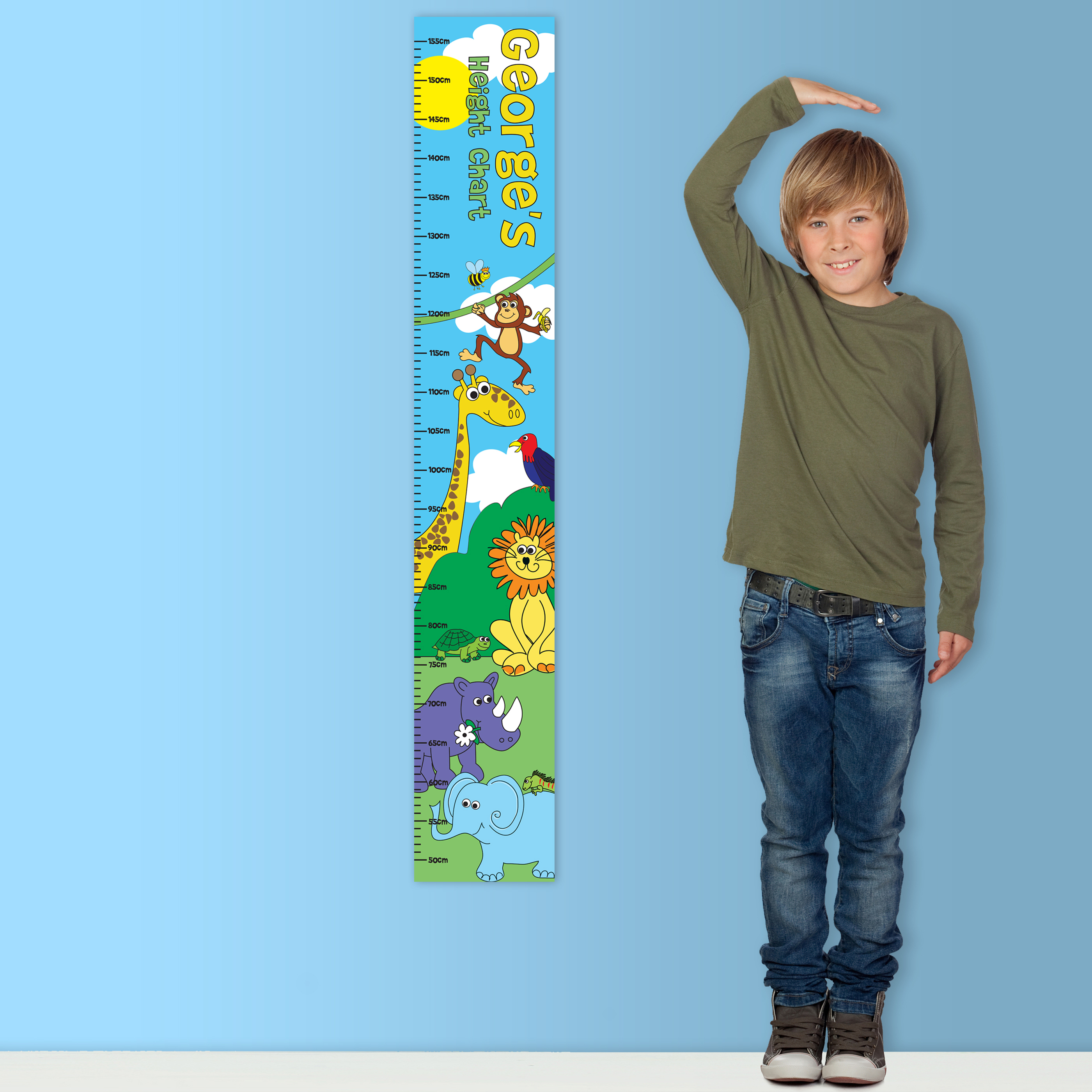 Personalised Zoo Height Chart | Custom Growth Tracker