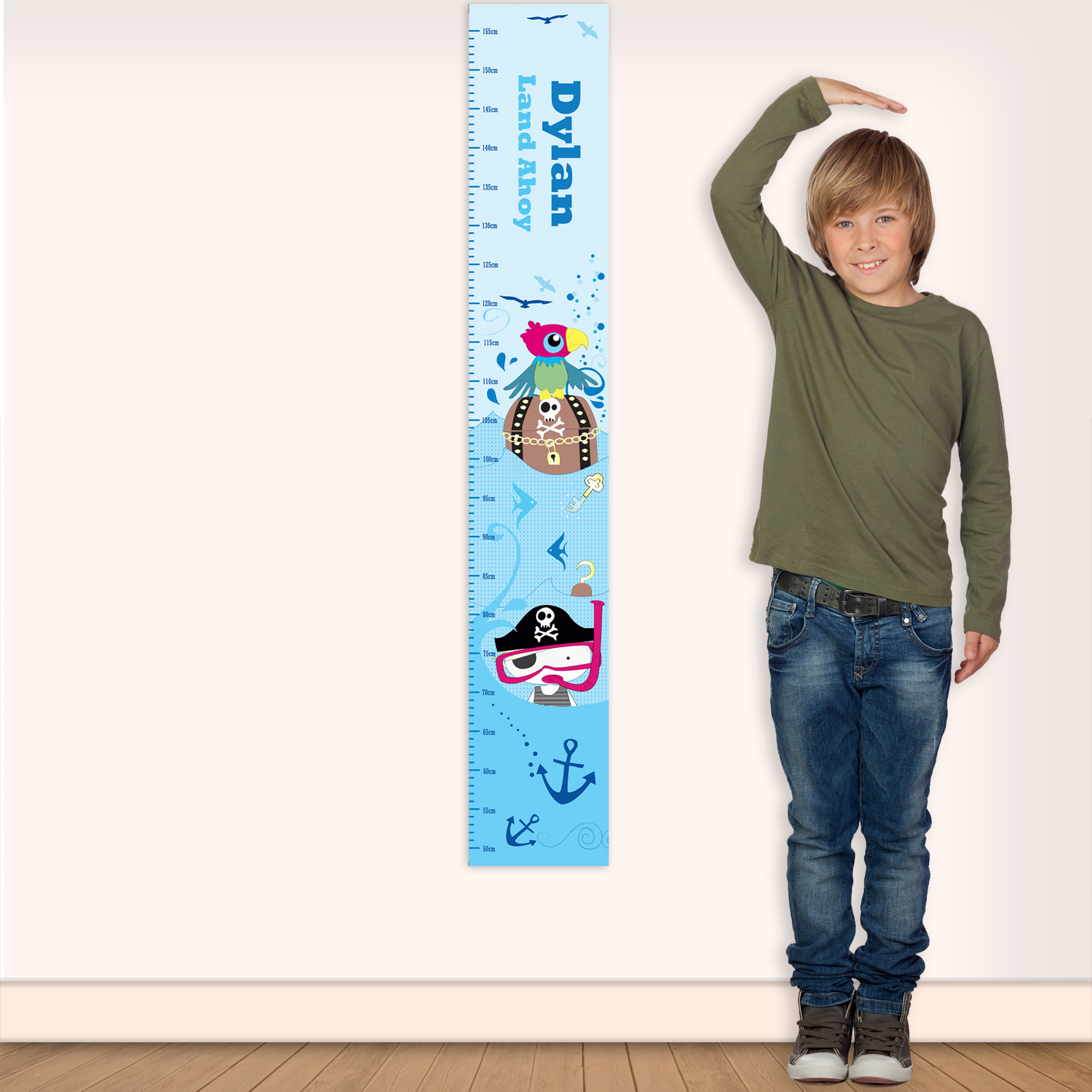 Personalised Pirate Height Chart | Custom Kids' Decor