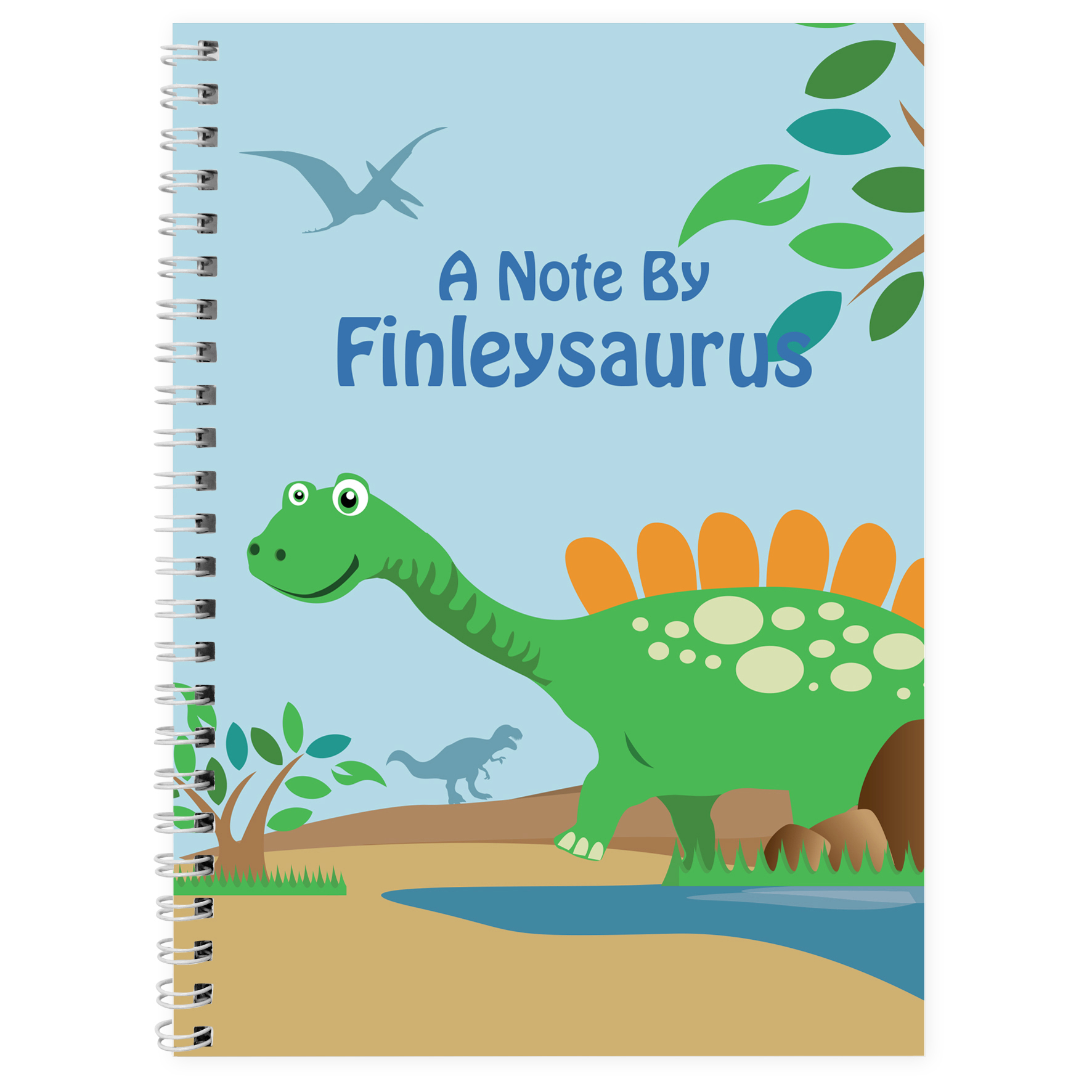 Personalised Dinosaur A5 Notebook | Custom Stationery Gift