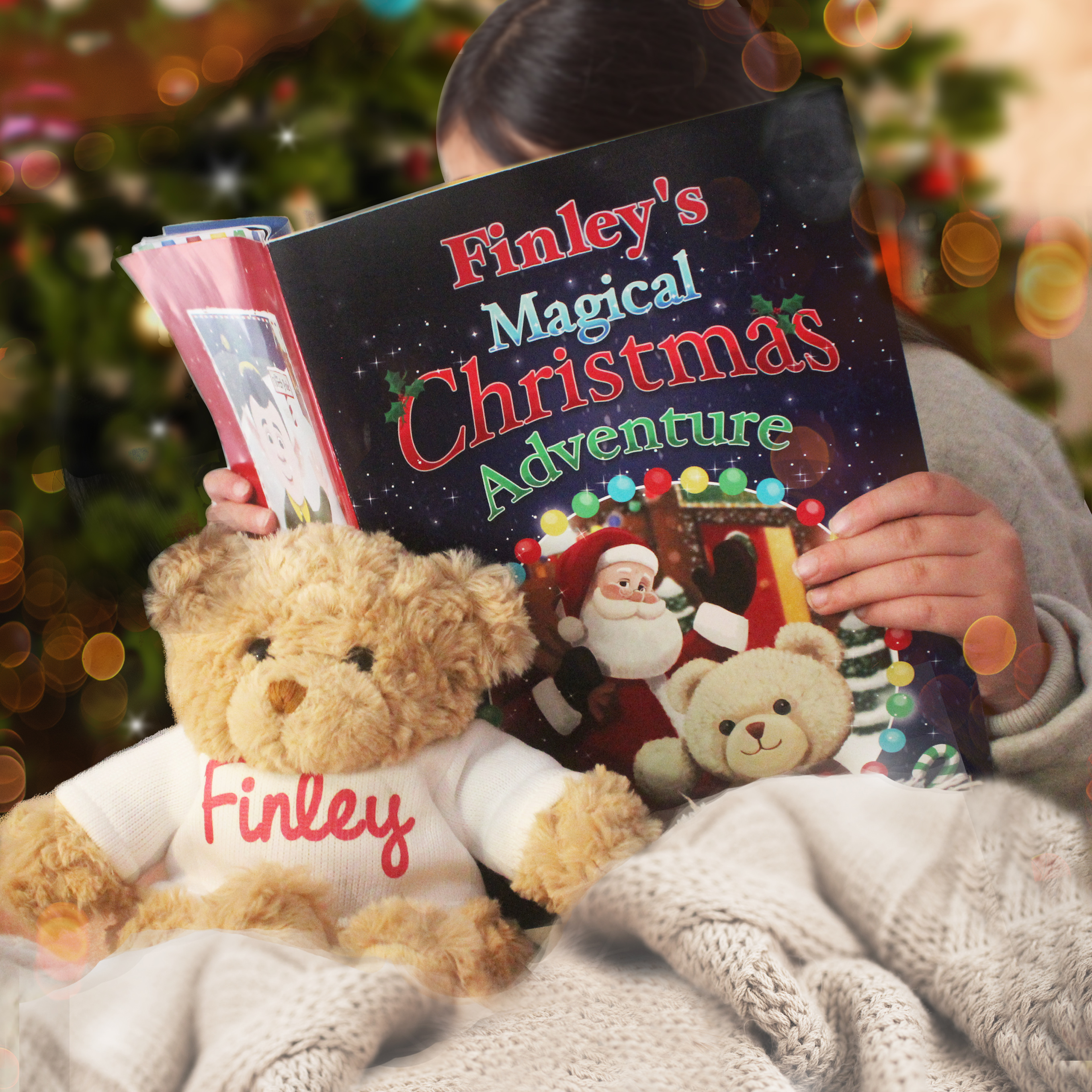 Personalised Christmas Story Book & Teddy Bear Gift Set