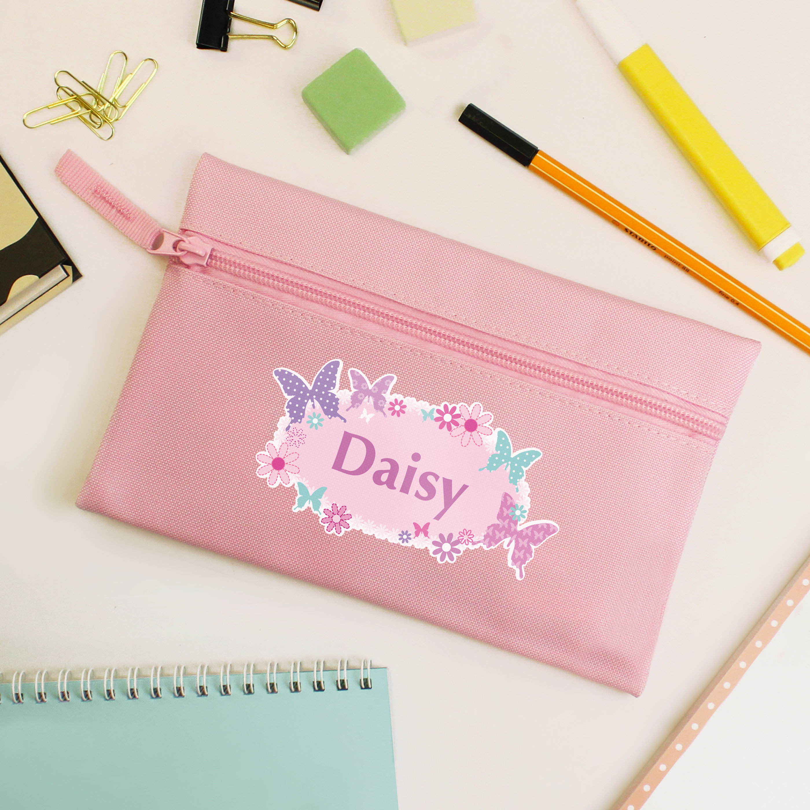 Personalised Butterfly Pencil Case | Custom School Gift
