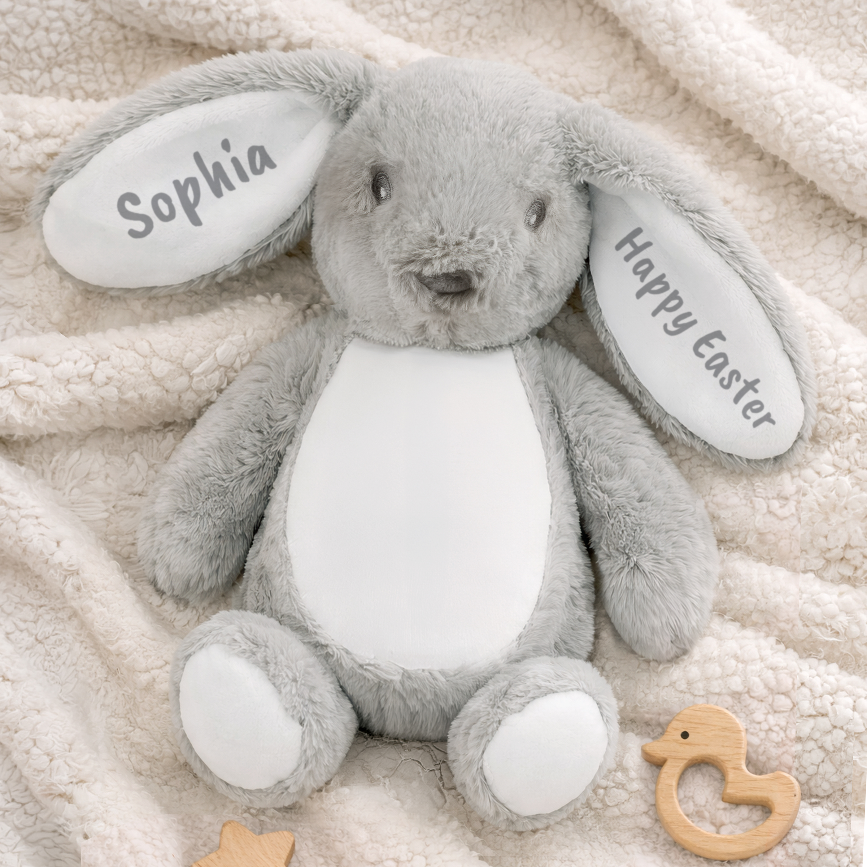 Personalised Bunny Rabbit Soft Toy - Custom Ears