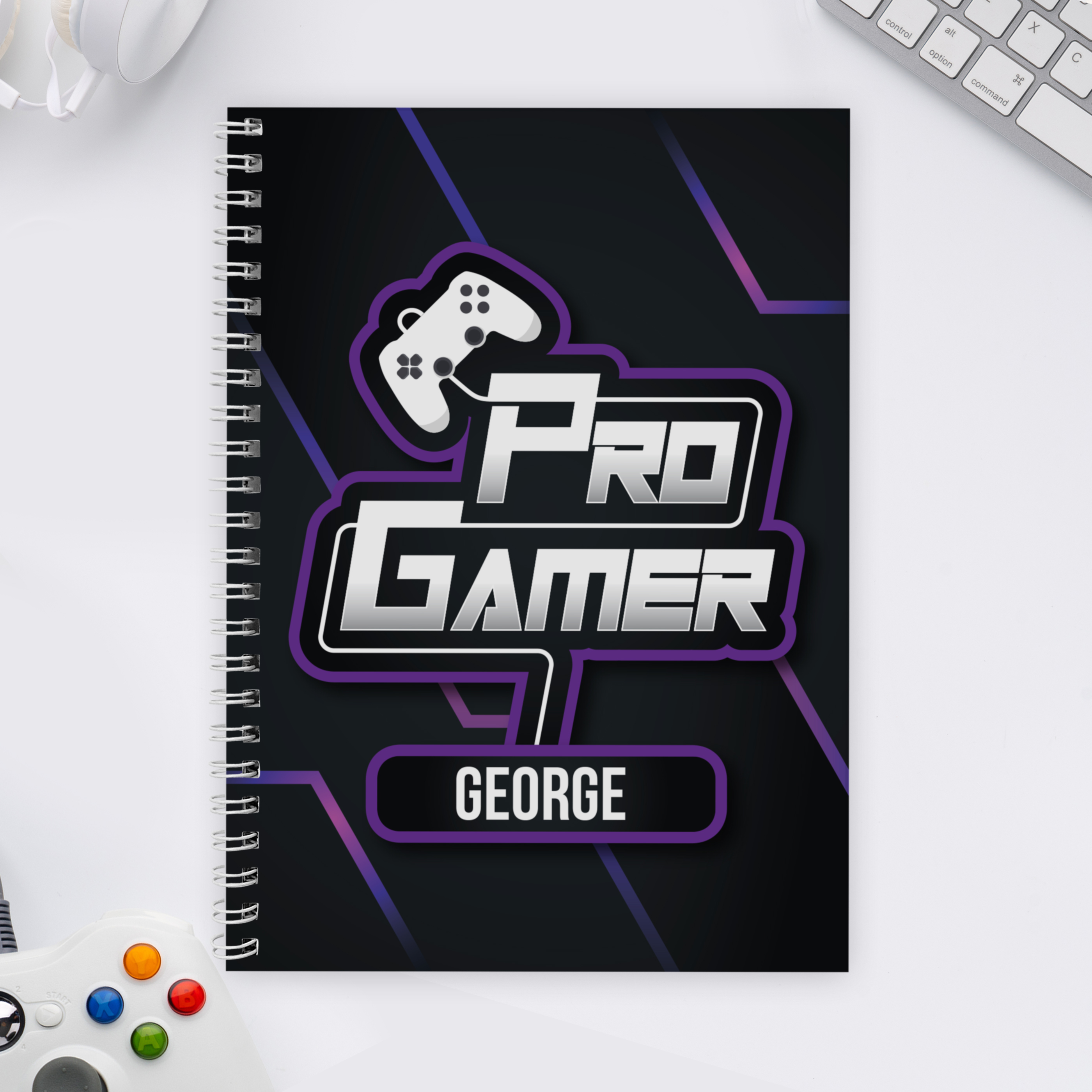 Personalised Pro Gamer A5 Notebook | Custom Gaming Stationery