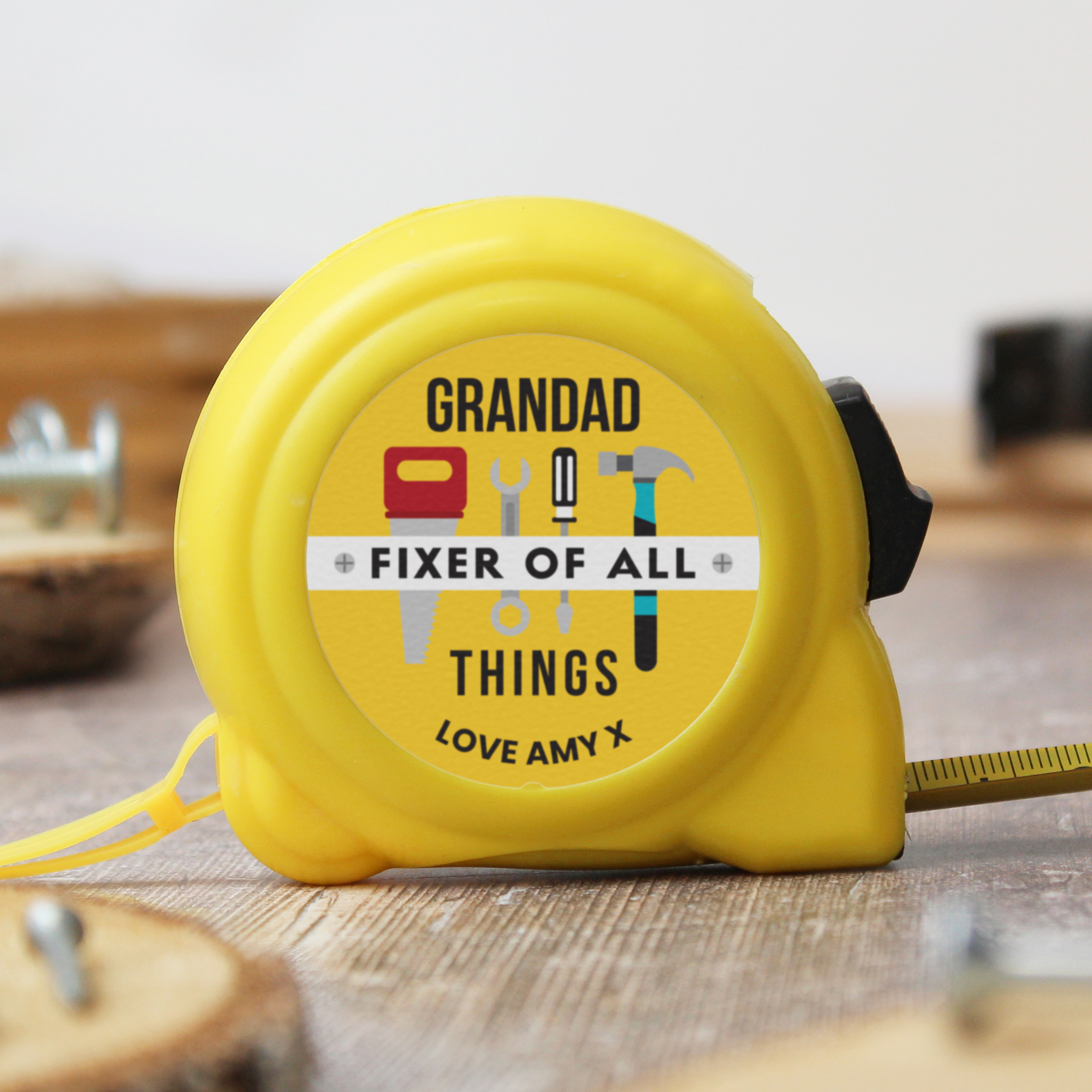 Personalised Fixer of All Things Tape Measure | Custom DIY Gift