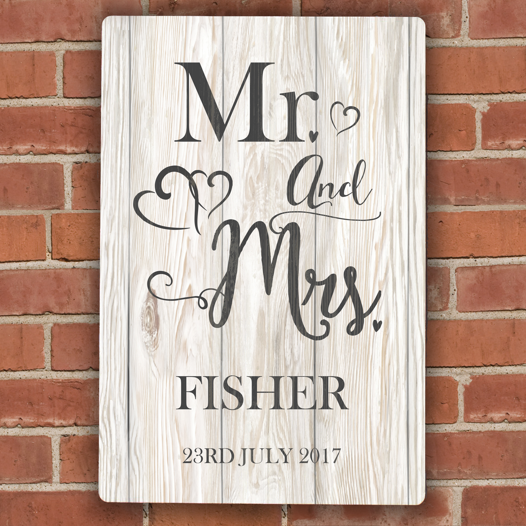 Personalised Mr & Mrs Metal Sign | Custom Wedding Gift