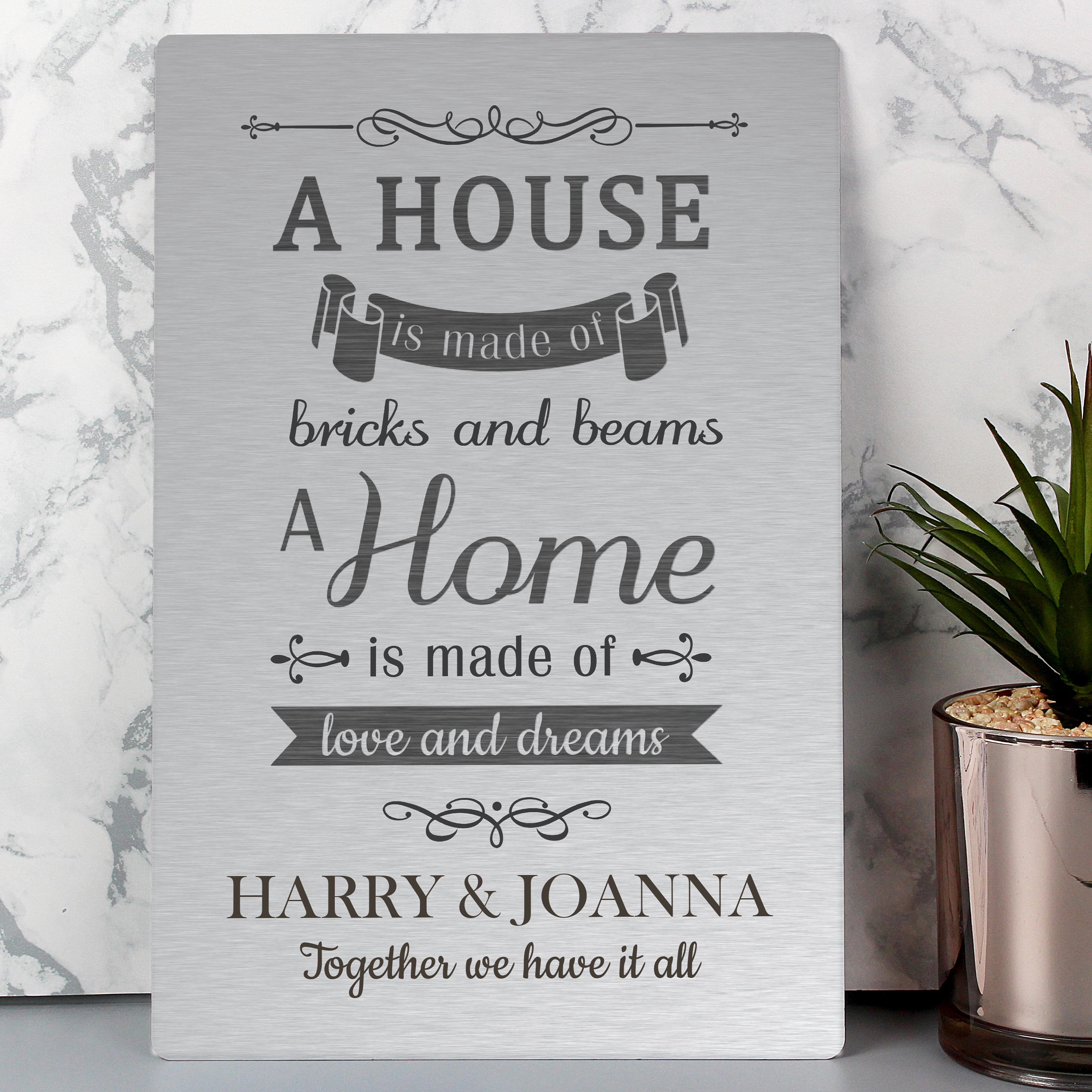 Personalised 'A House Is Made Of...' Metal Sign | Every Gift Gives