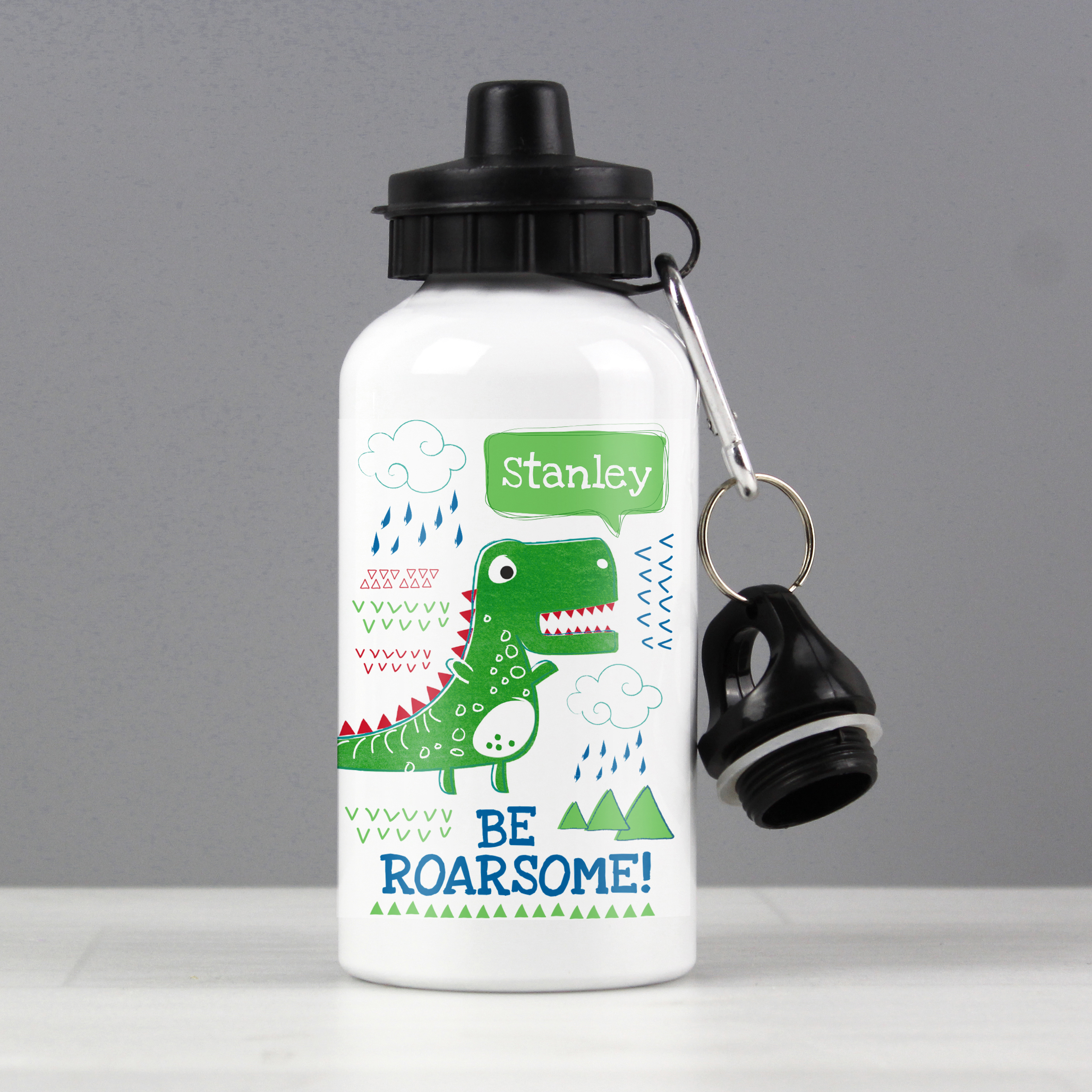 Personalised 'Be Roarsome' Dinosaur Water Bottle