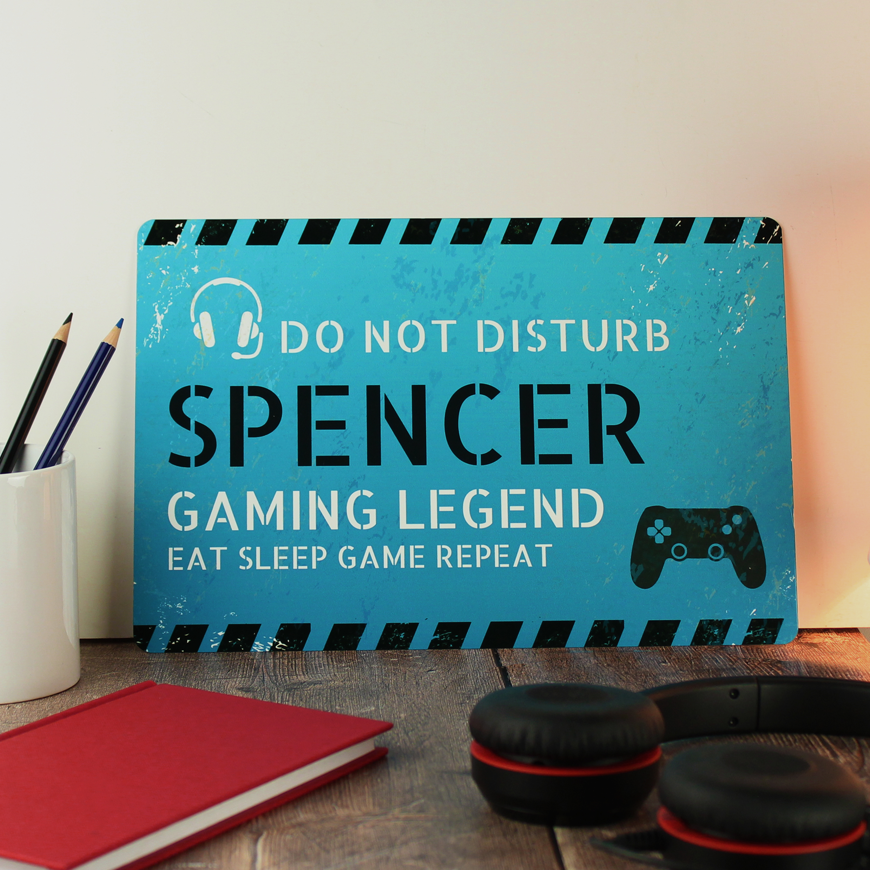 Personalised Gaming Metal Sign | Custom Do Not Disturb Gamer Decor